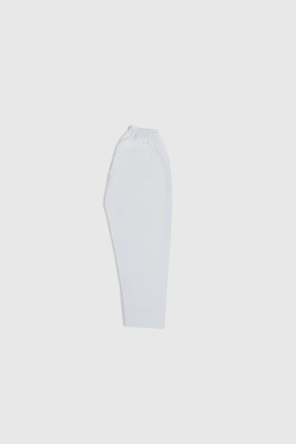 White pants on a light gray background