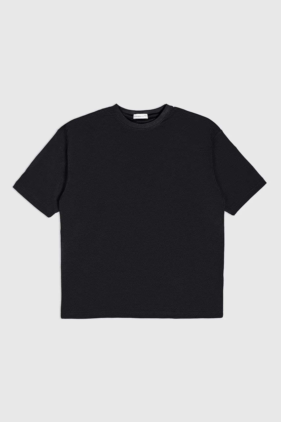 Black Interlock Oversized Tee - Men - Muraqsh -- Men Western