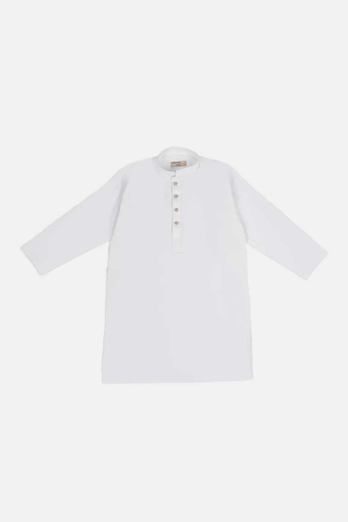 Off White Cotton Kurta Trouser - Kids - Muraqsh -- Kidswear