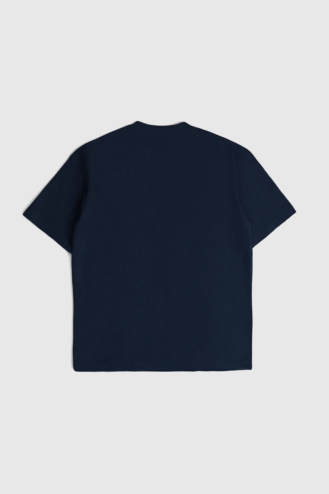 Navy Blue Waffle Oversized T-Shirt - Men - Muraqsh -- Men Western