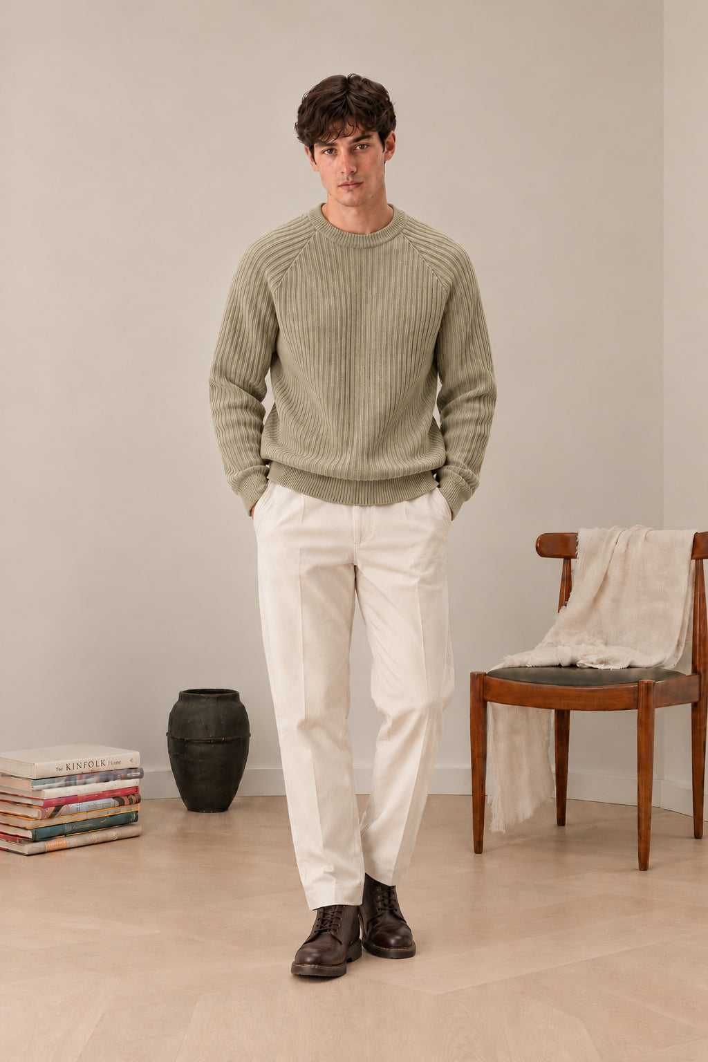 Light Pistachio Raglan Sweater
