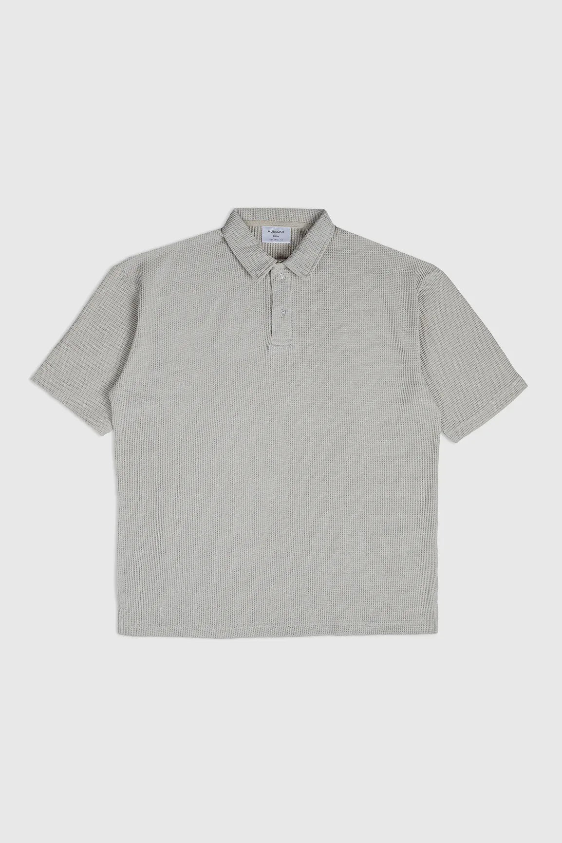 Beige White Oversized Waffle Polo - Men - Muraqsh -- Men Western