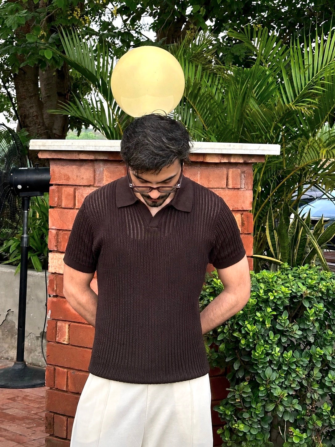 Dark Brown Riviera Knit Polo