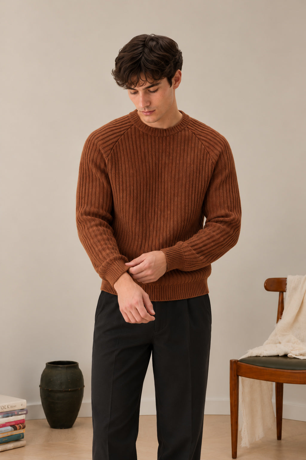 Brown Raglan Sweater