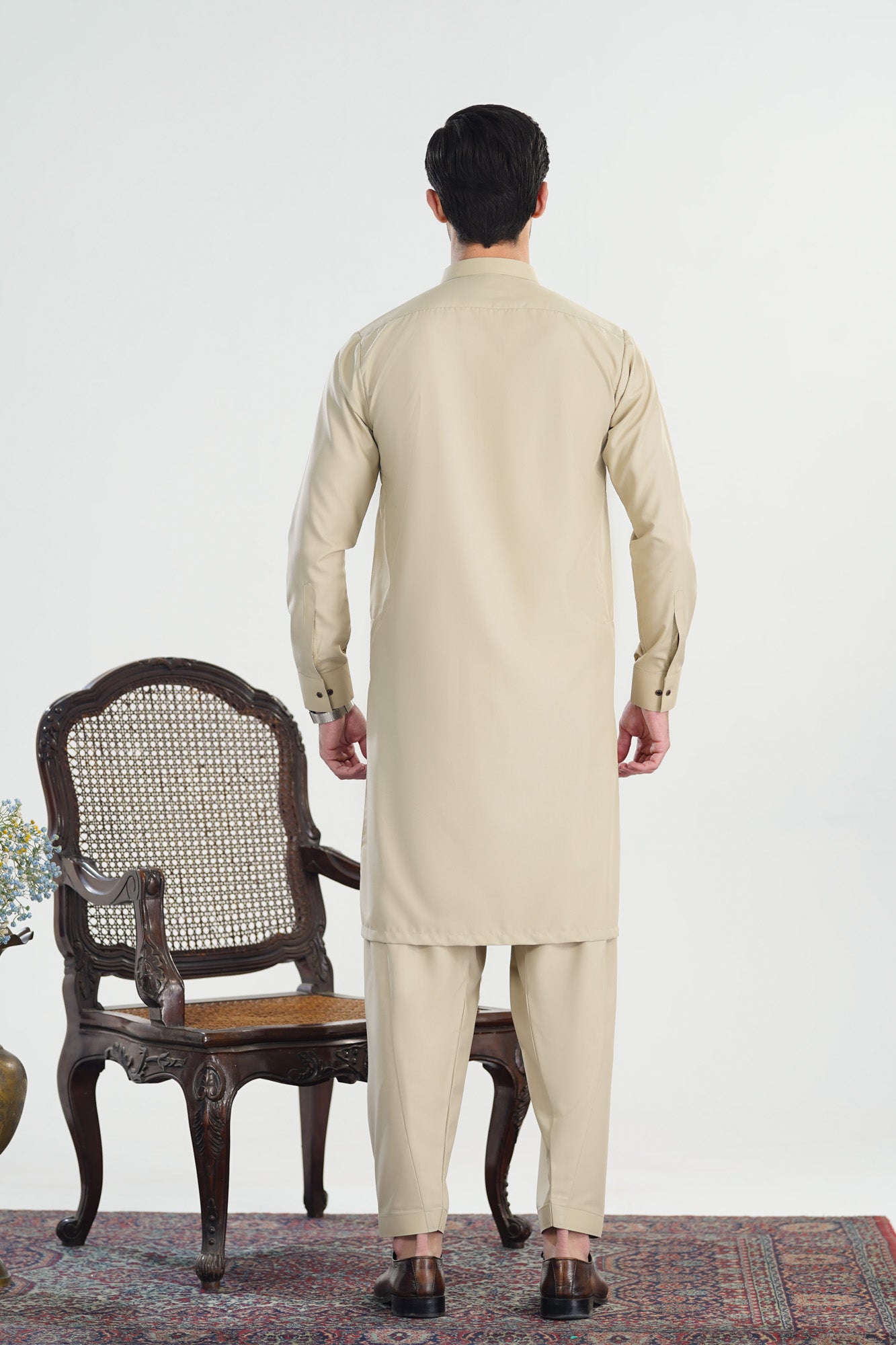 Bisque Blended Suiting Kameez Shalwar - Men - Men