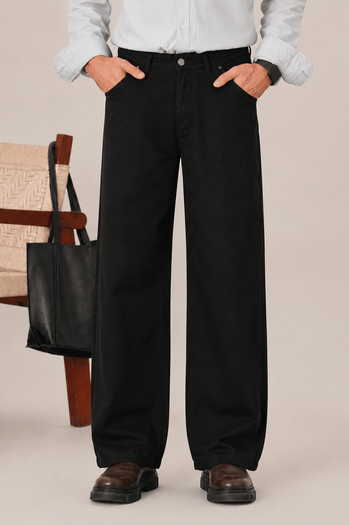 Jet Black Straight Fit Denim