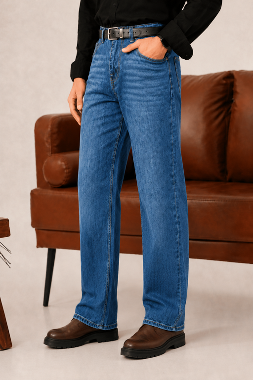 Indigo Blue Straight Fit Denim