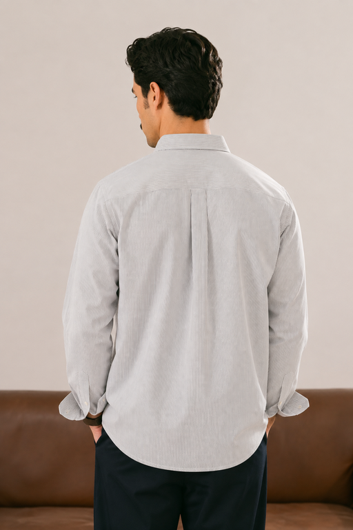 Marine Blue Striped Casual Shirt - Men