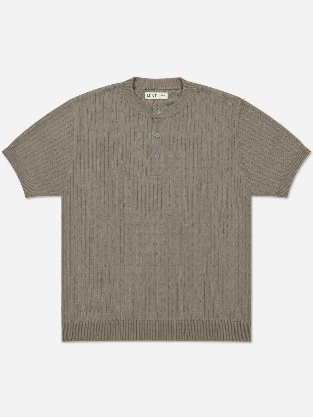 Taupe Heritage Knit Henley - Men