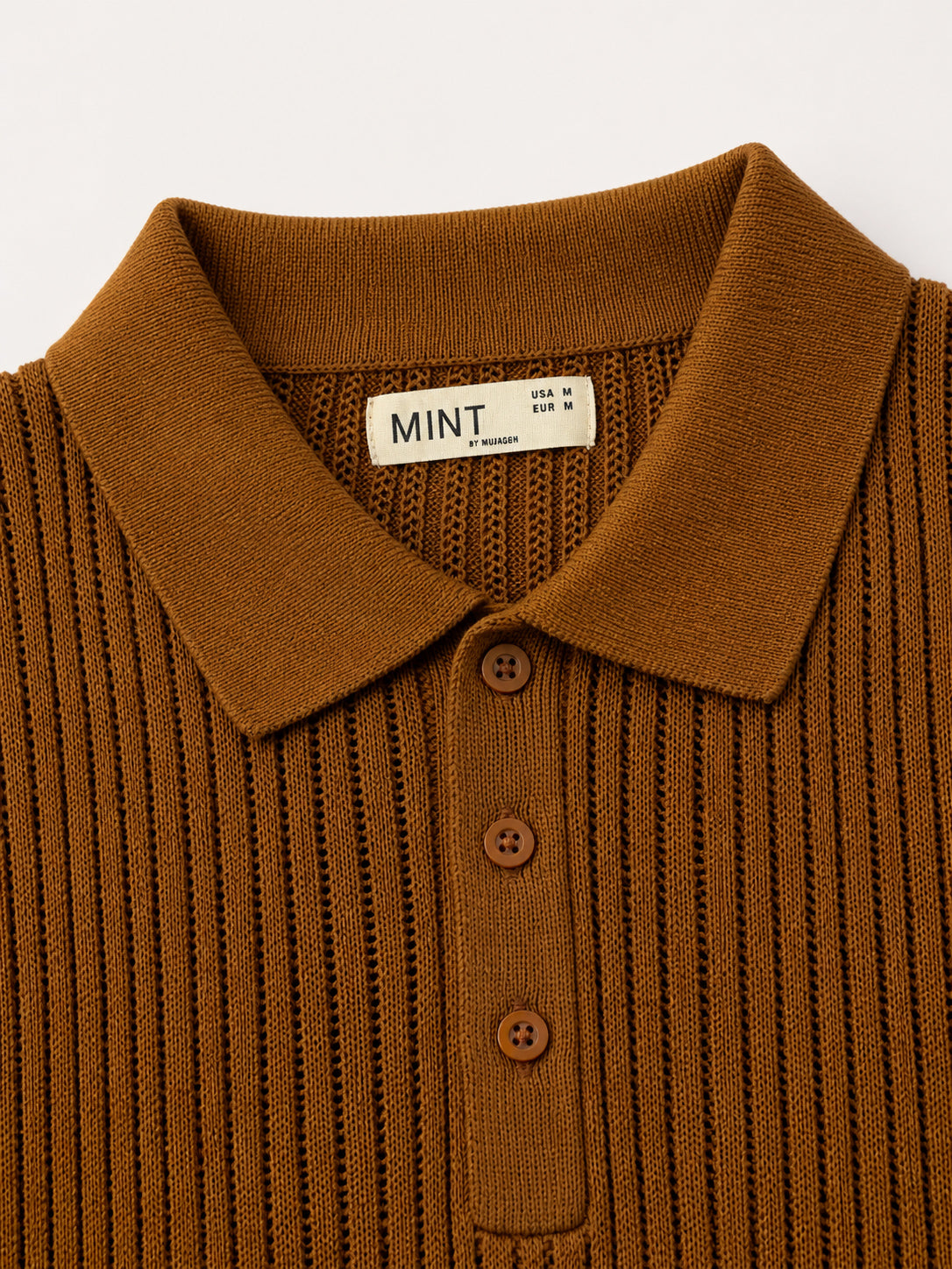 Caramel Heritage Rib Knit Polo - Men