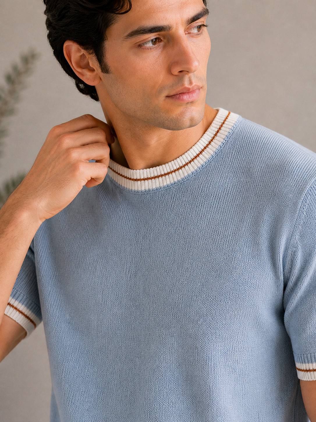 Ice Blue Riviera Knit Tee - Men
