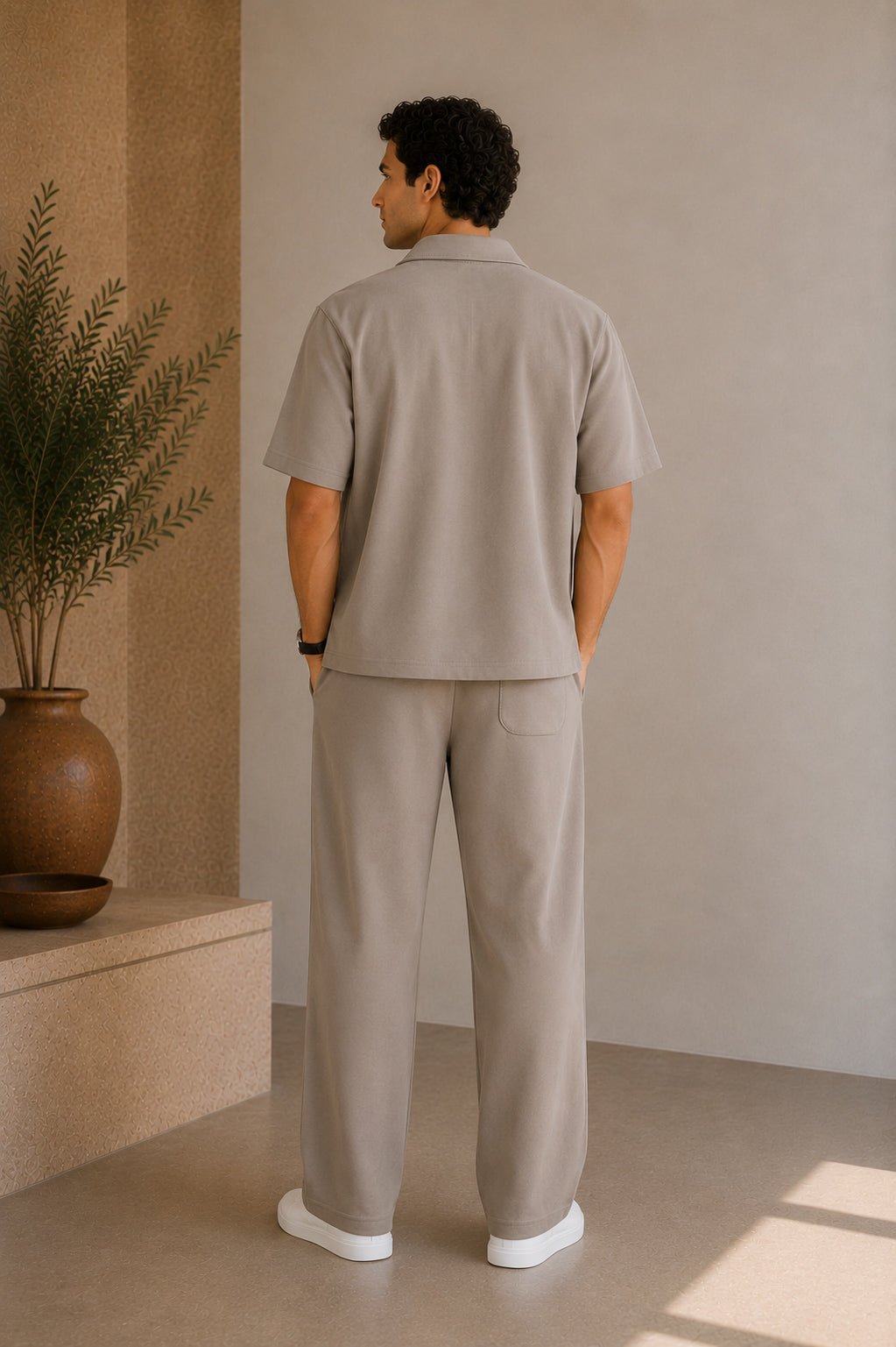 Sand Grey Interlock Coord Set - 2PC - Men - Men