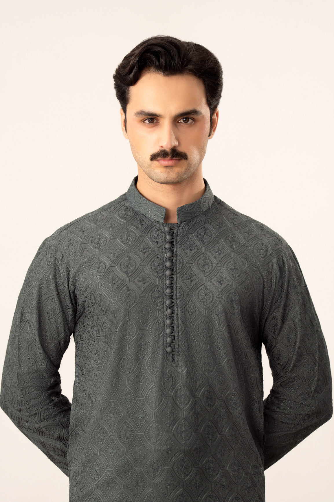 Jahan - Green Raw Silk Embroidered Kurta Trouser