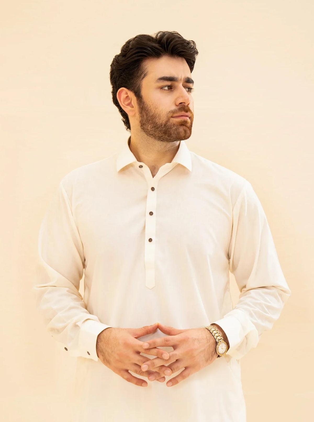 Bosky White French Collar Kameez Shalwar - Men - Muraqsh -- Menswear