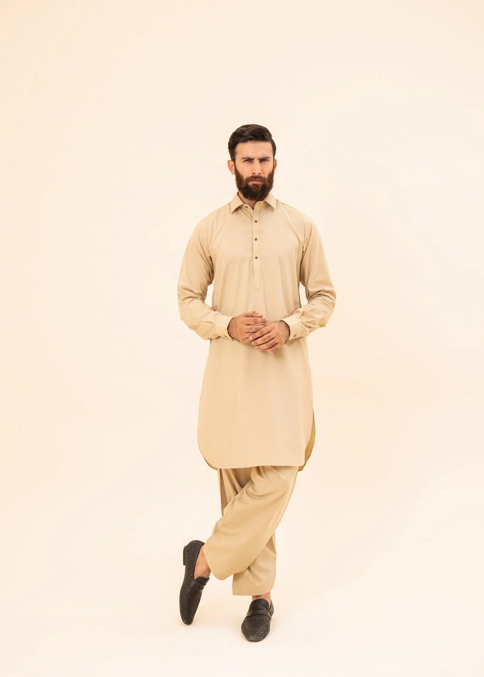 Ivory kameez shalwar - 2PC - Man
