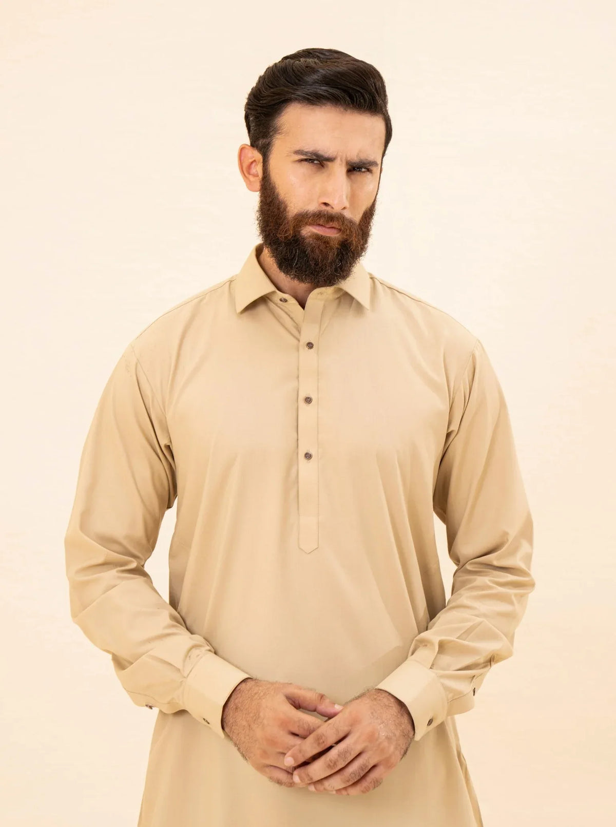 Ivory French Collar Kameez Shalwar - Men - Muraqsh -- Menswear