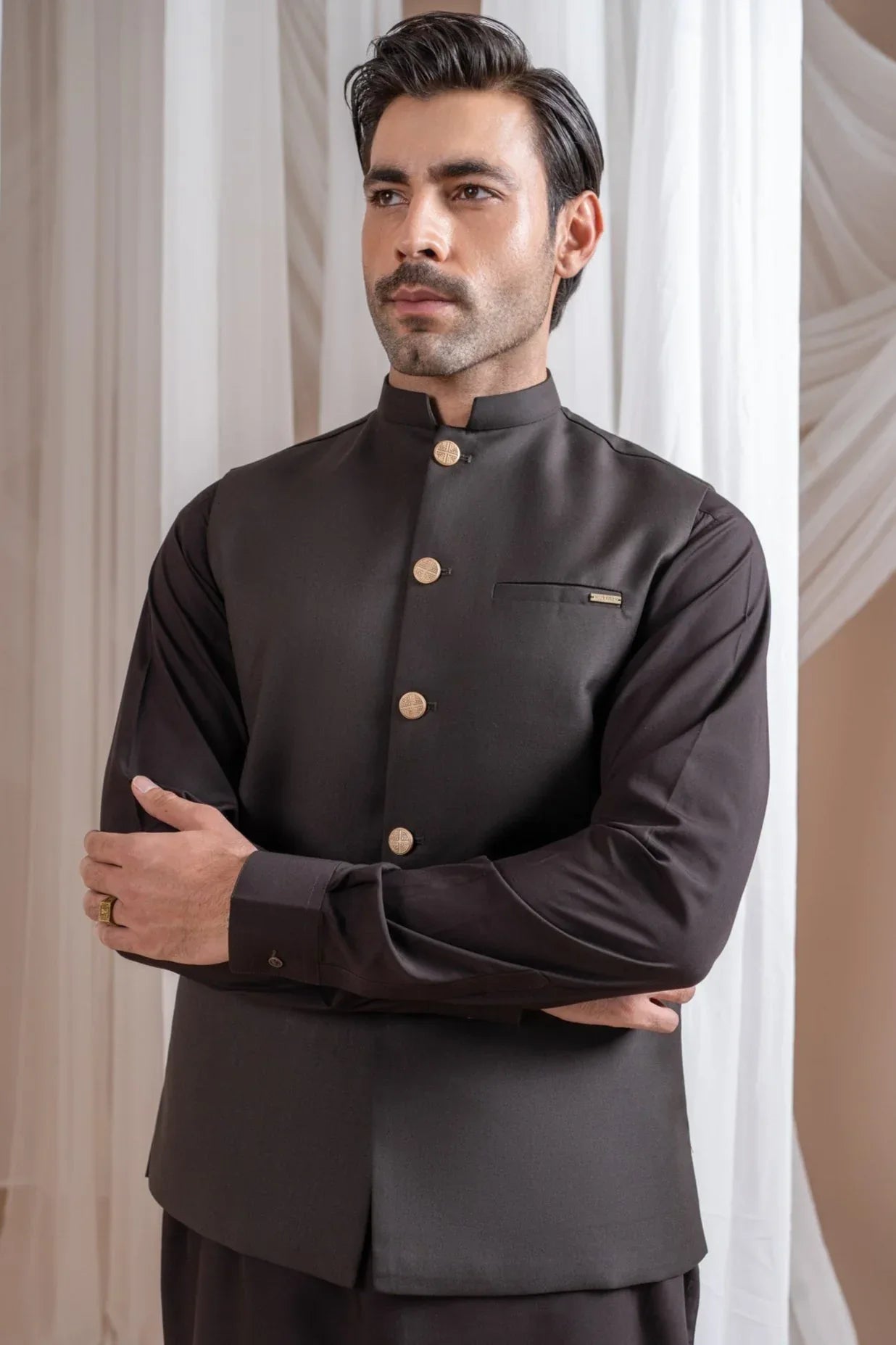 Dark Brown suiting waistcoat for men