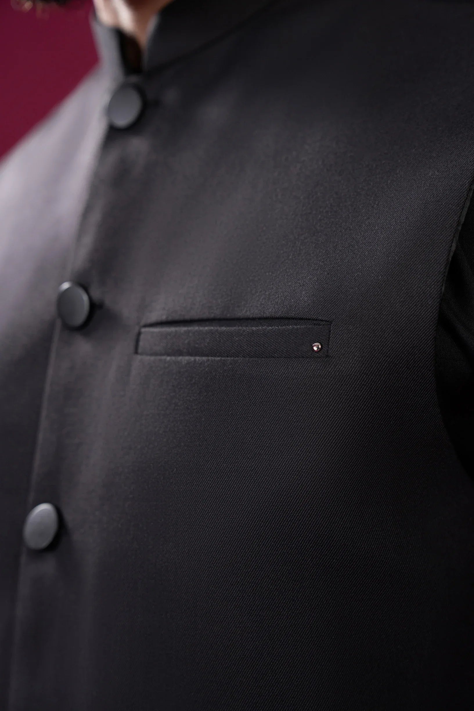 Black Suiting Waistcoat - Straight Cut Buttoned - Men - Muraqsh -- Menswear