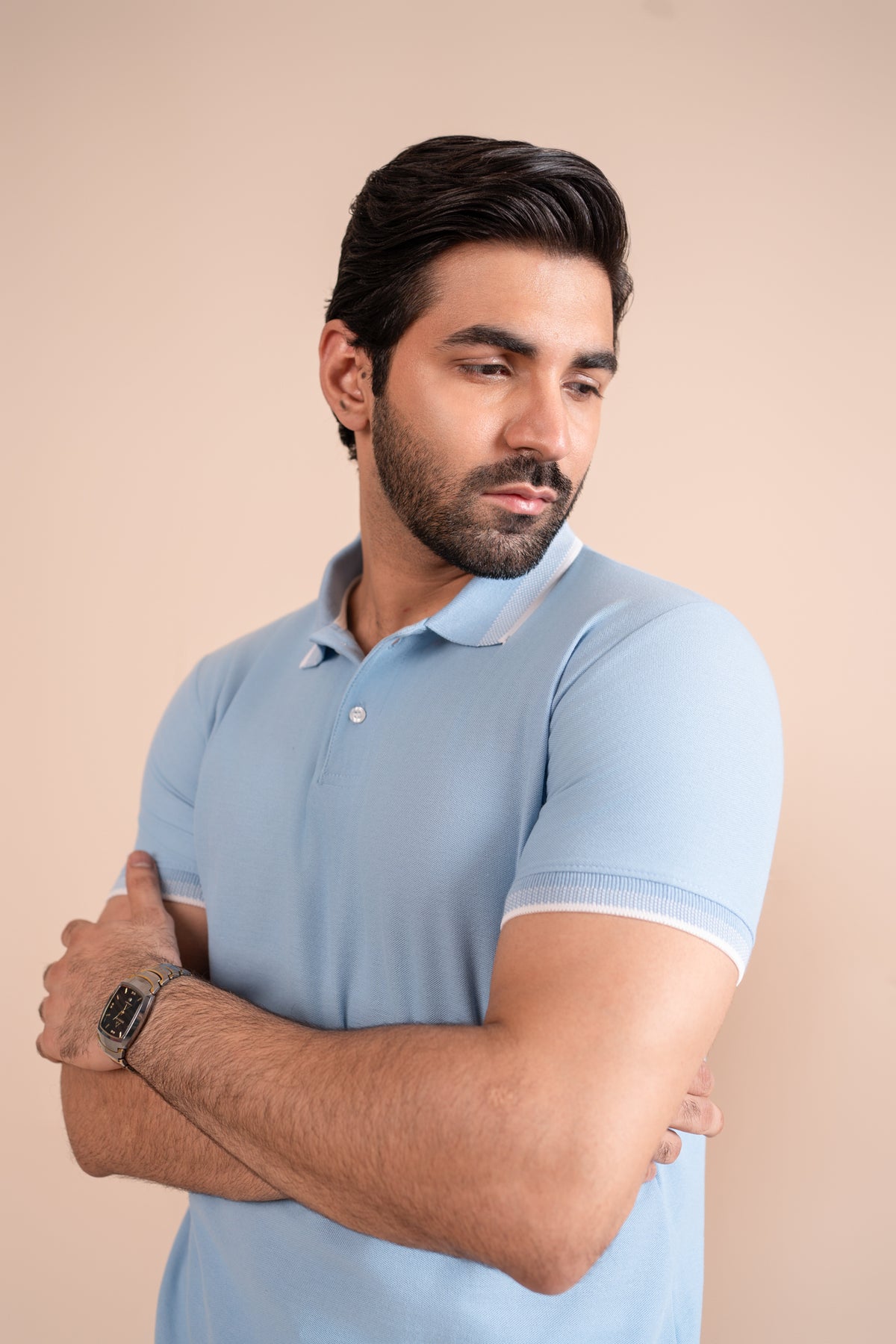 Sky Blue Basic Polo - Men