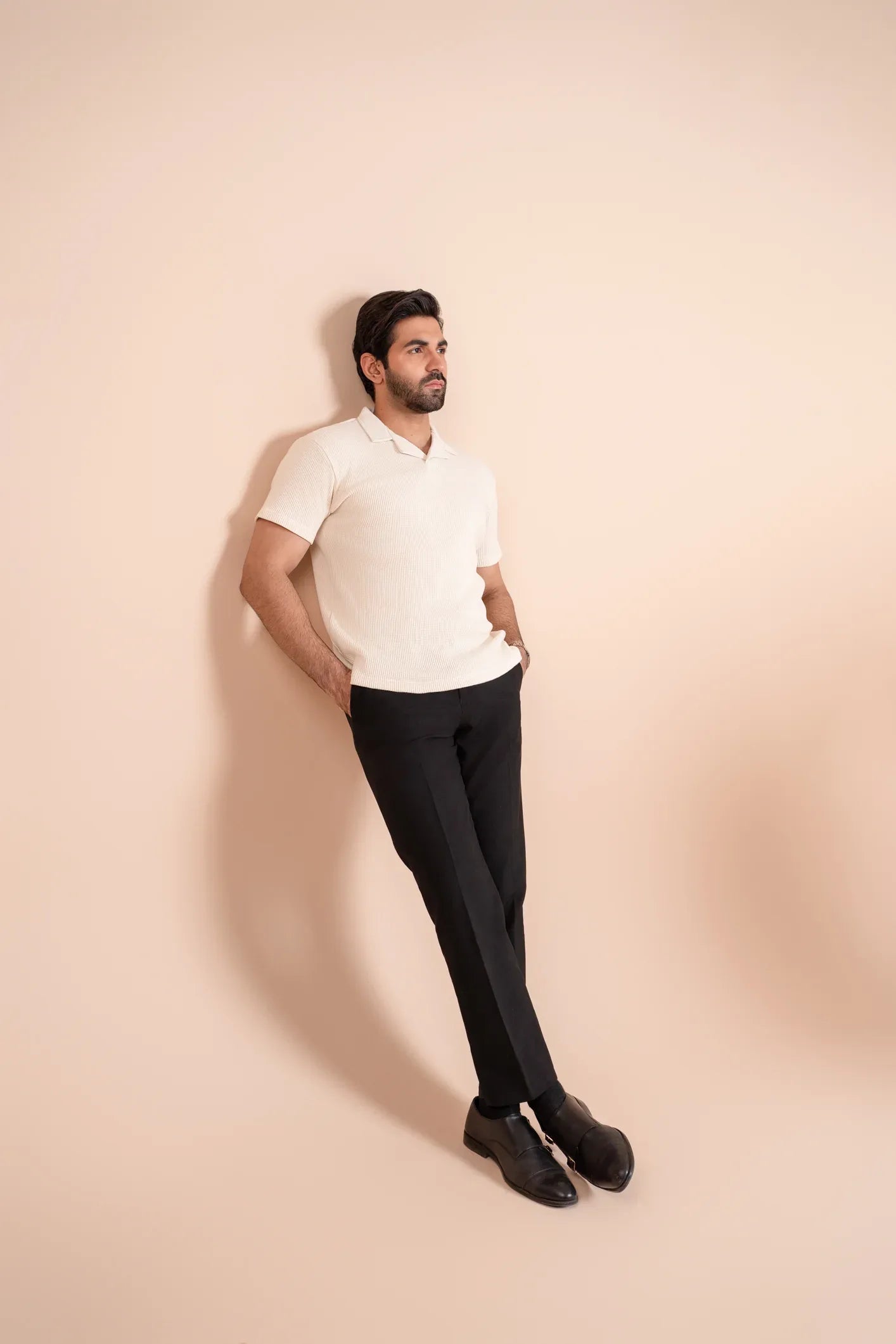 Waffle Off-White Revere Polo - Men - Muraqsh -- Men Western