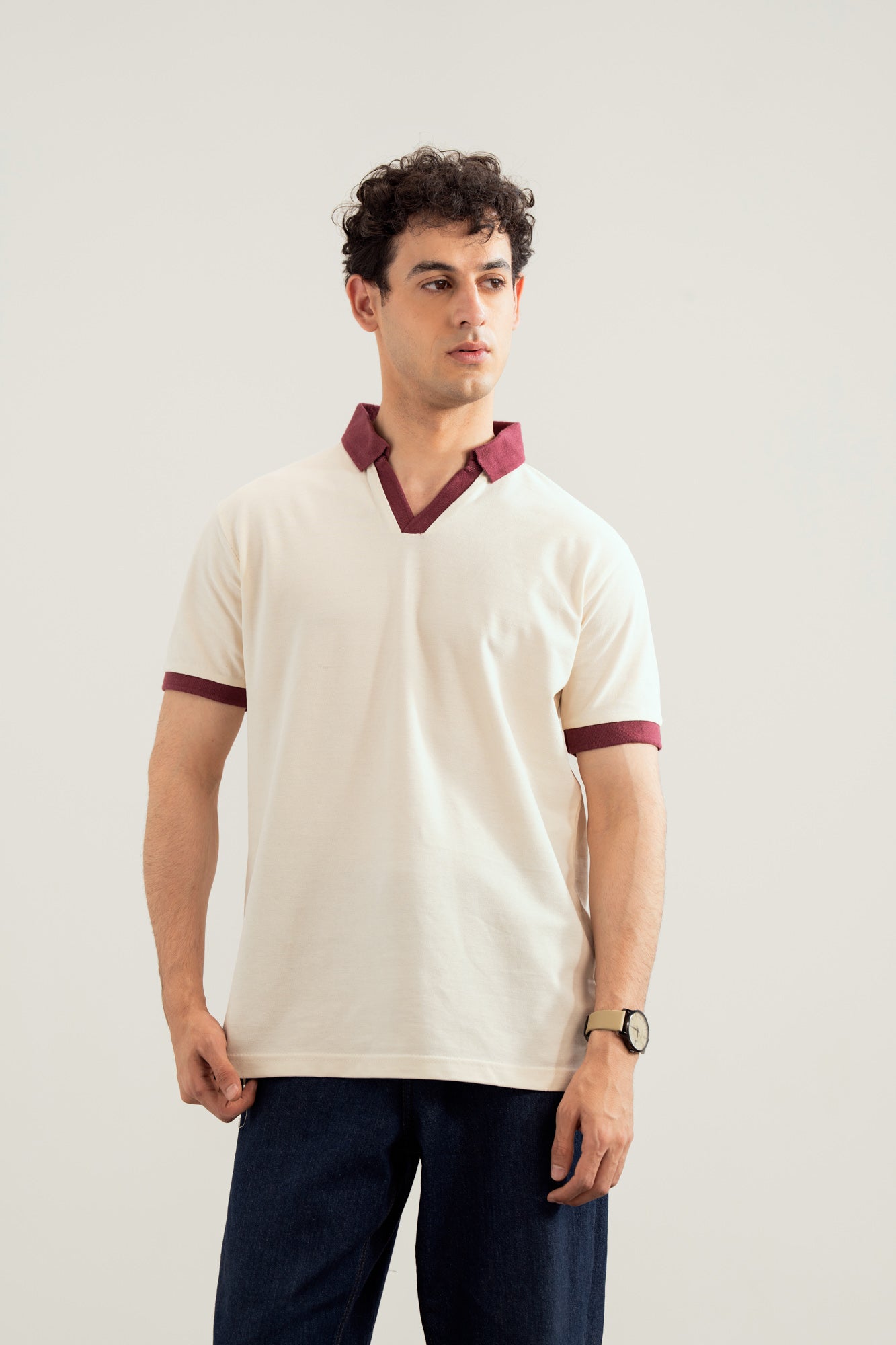 Off White Johhny Resort Polo - Maroon Collar - Men - Men
