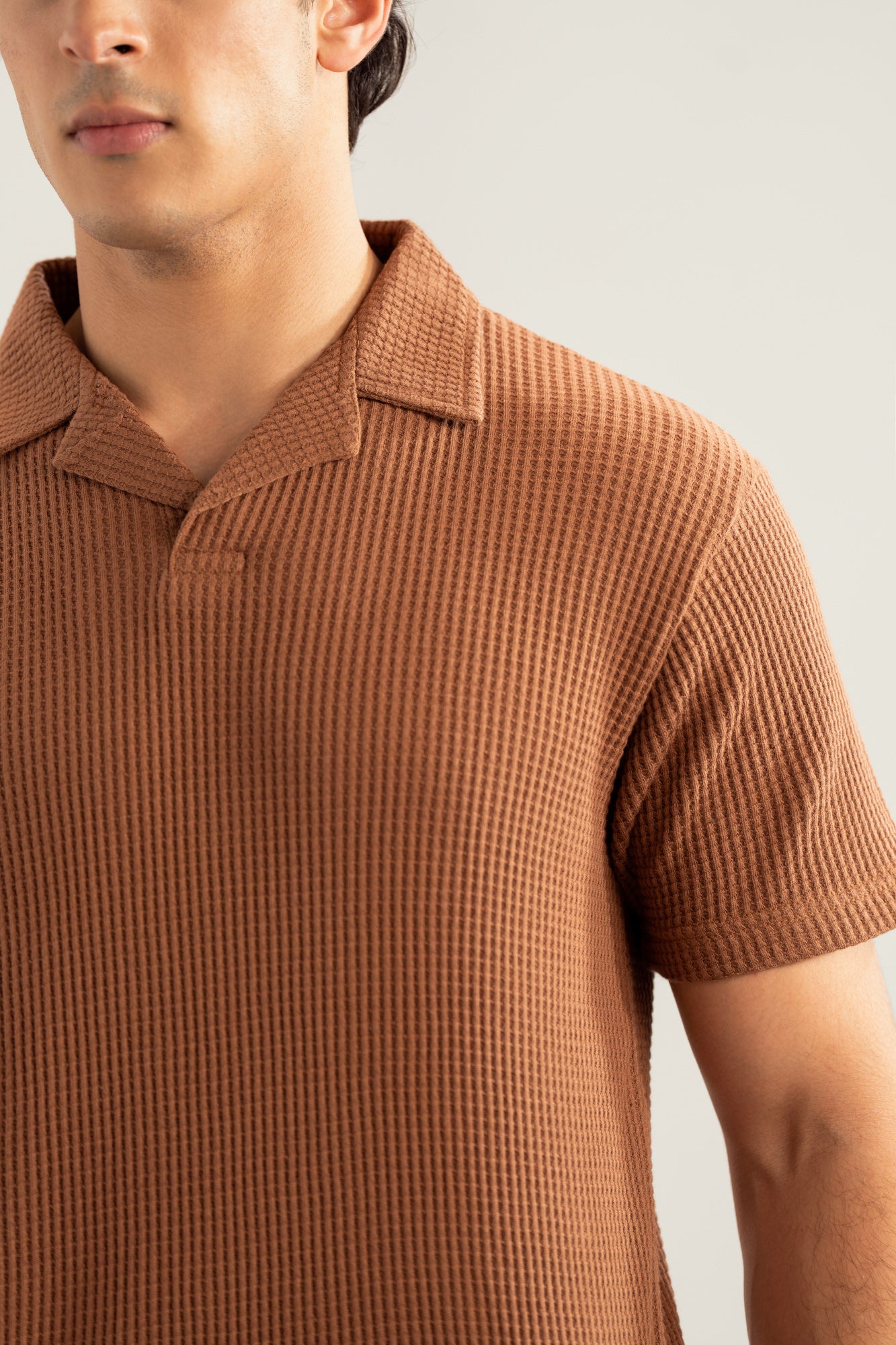 Camel Waffle Revere Polo - Smart Fit - Men - Men