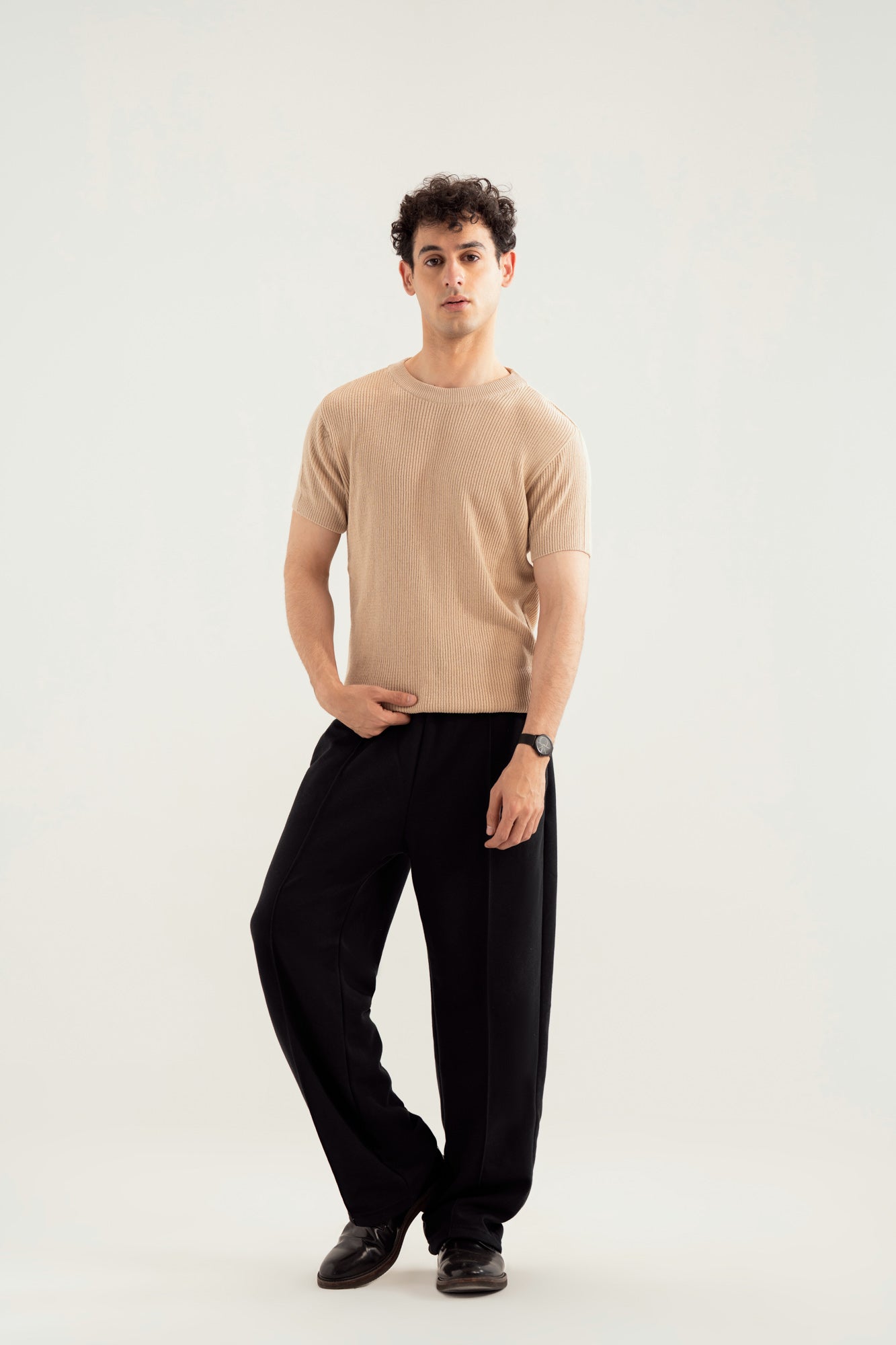 Beige Knitted Tee - Men - Men