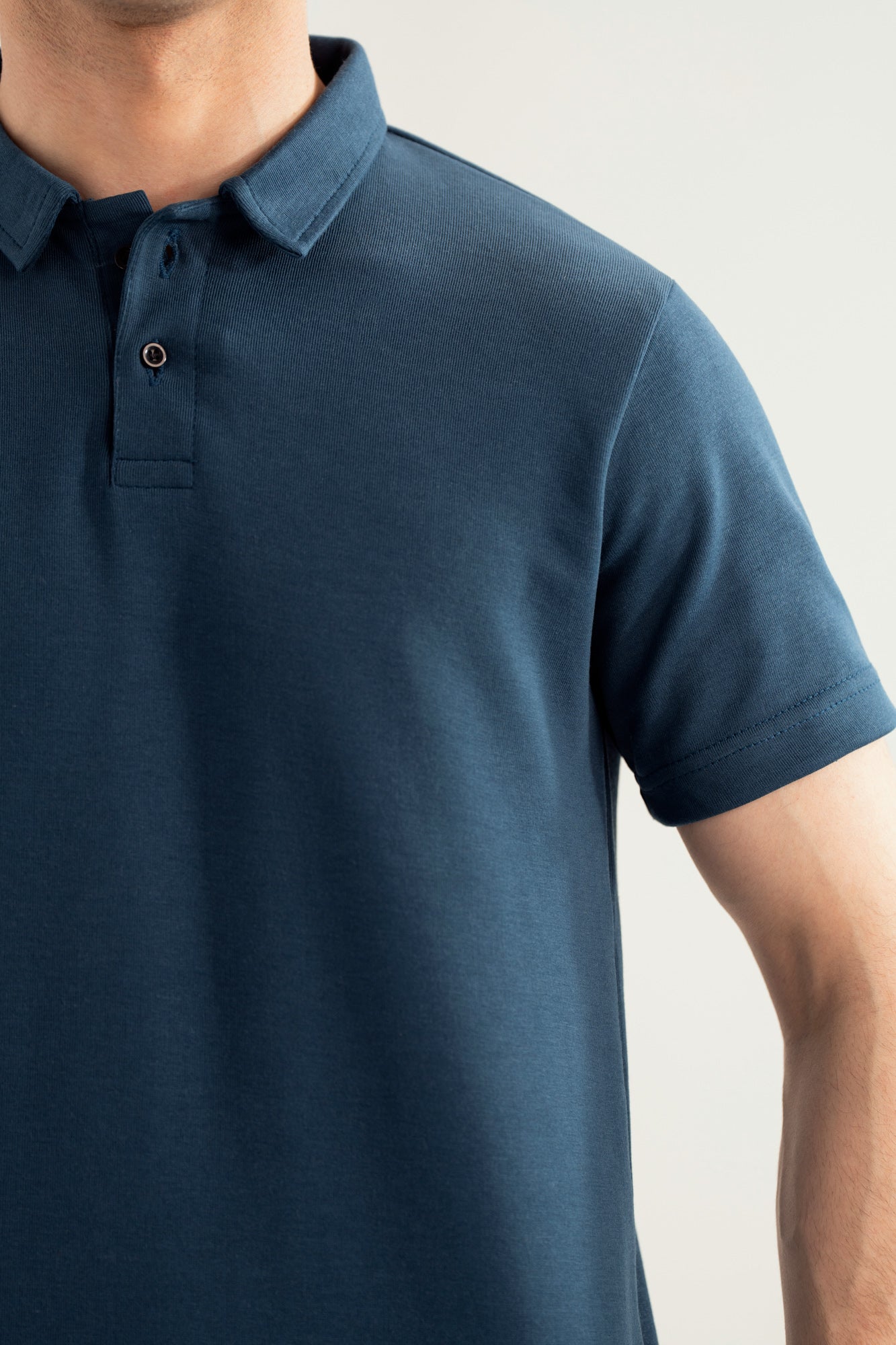 Teal Blue Interlock Polo - Smart Fit - Men - Men