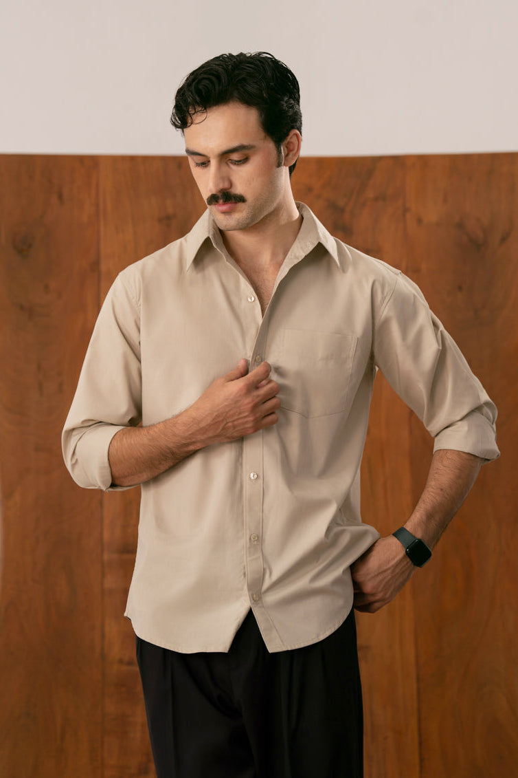 Dune Beige Casual Shirt - Men