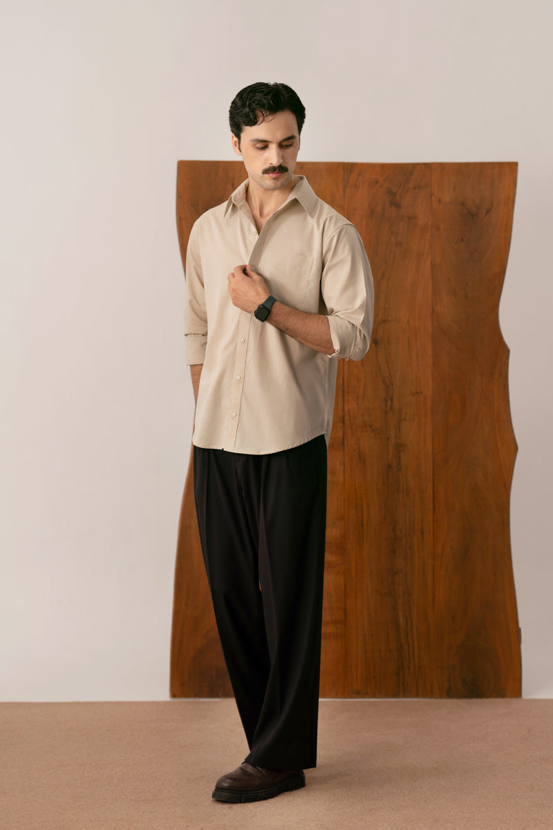 Dune Beige Casual Shirt - Men