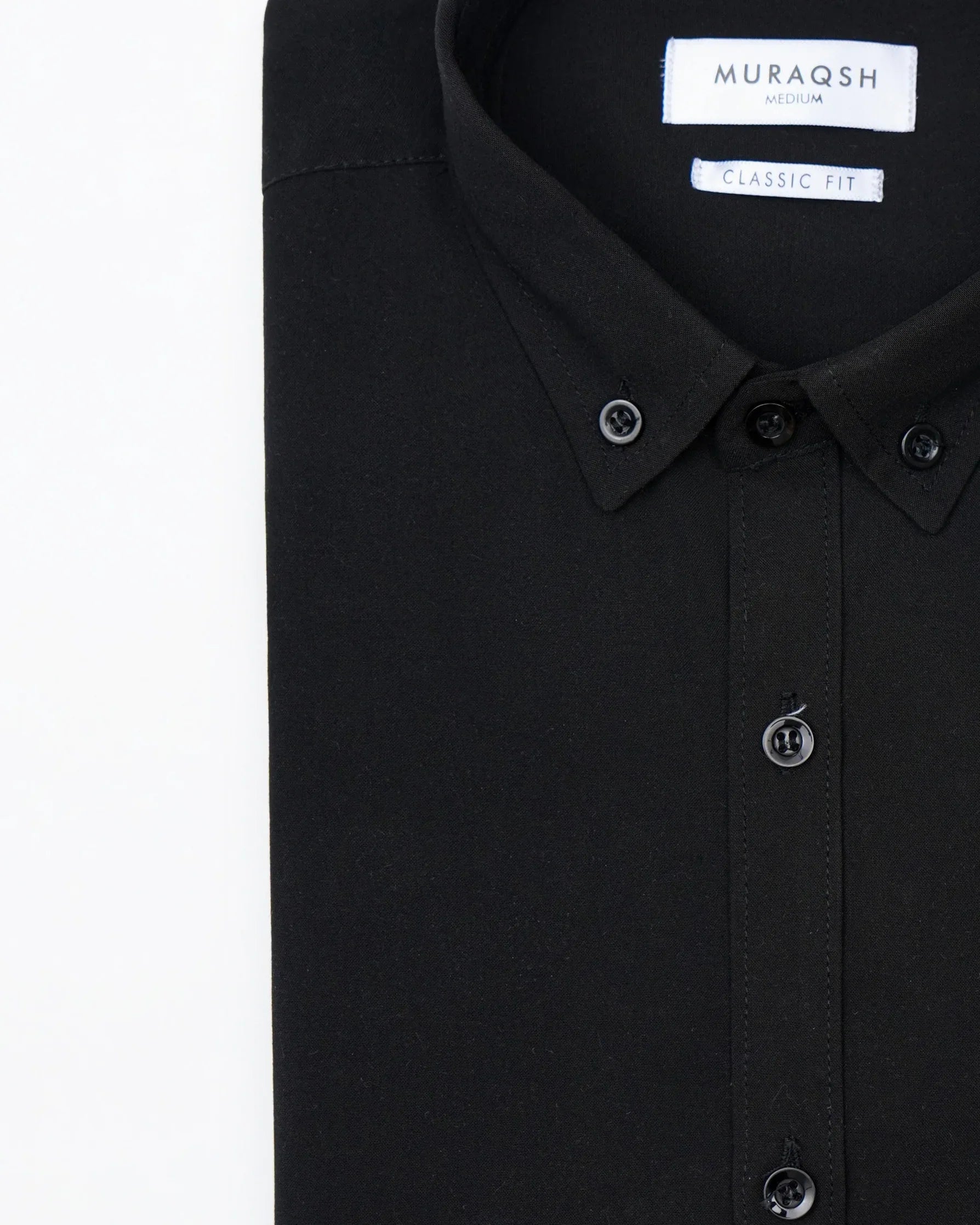 Black Plain Casual Shirt - Men - Muraqsh -- Menswear