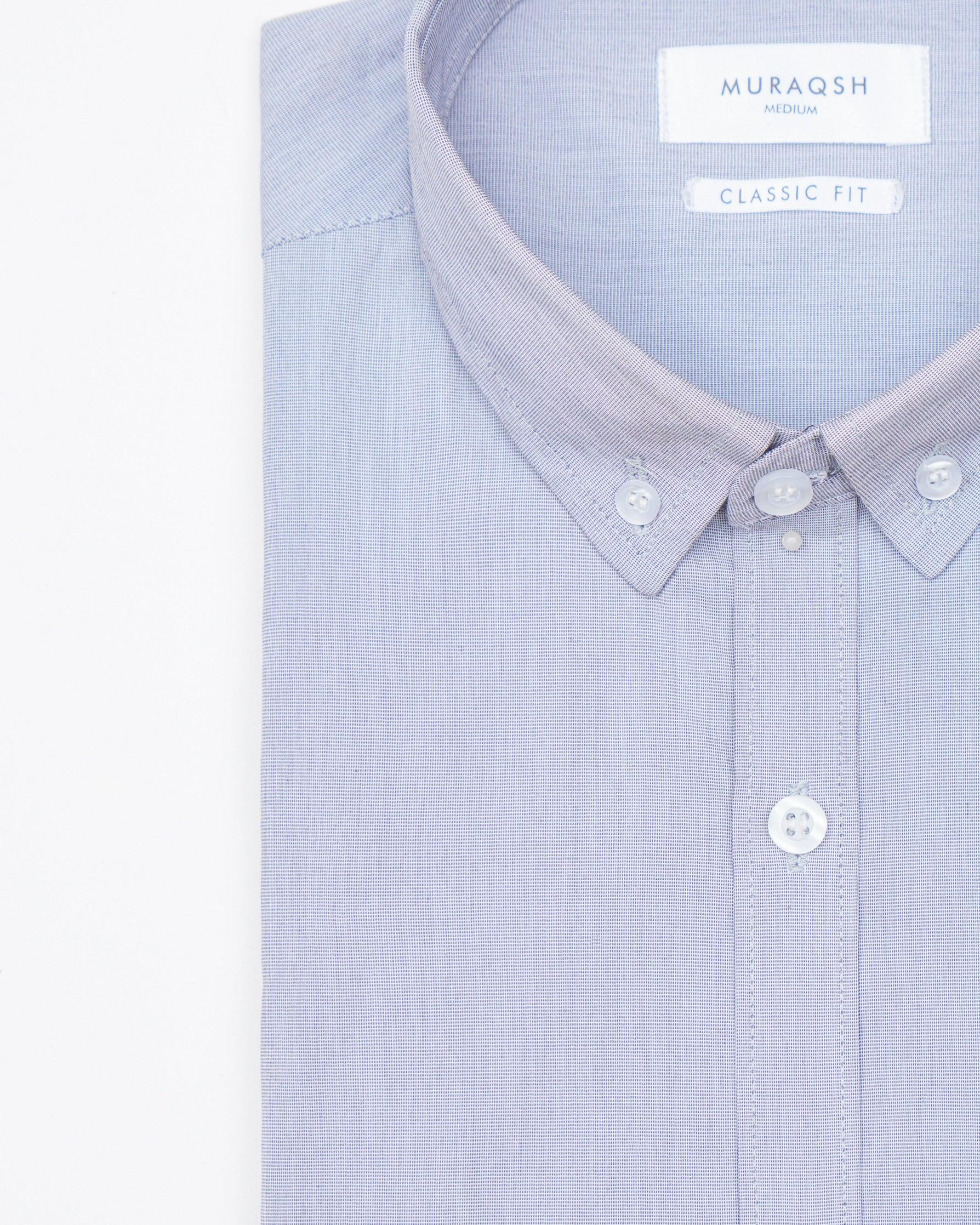 Grey Textured Casual Shirt - Men - Muraqsh -- Menswear