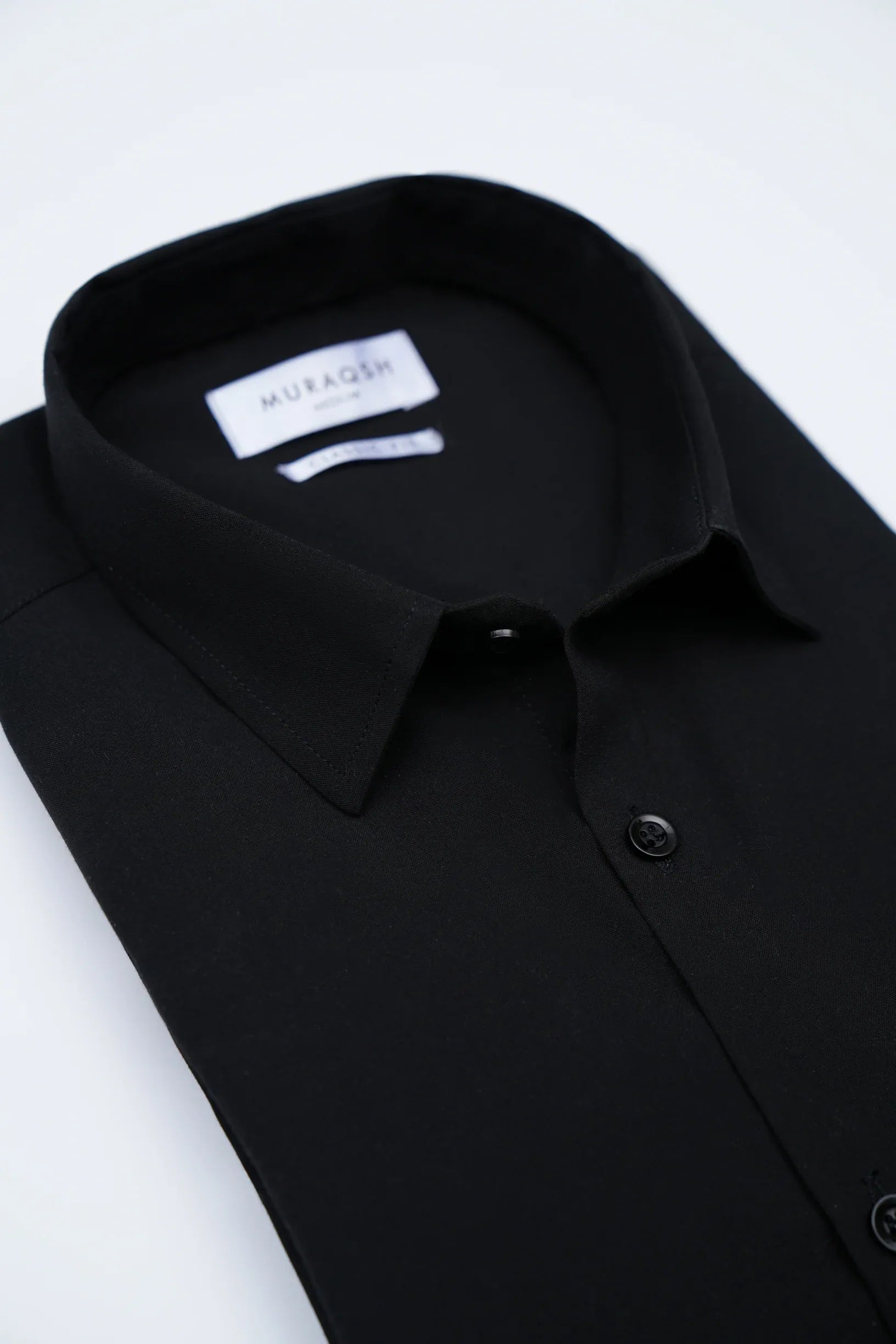 Black Plain Formal Shirt - Men - Muraqsh -- Menswear