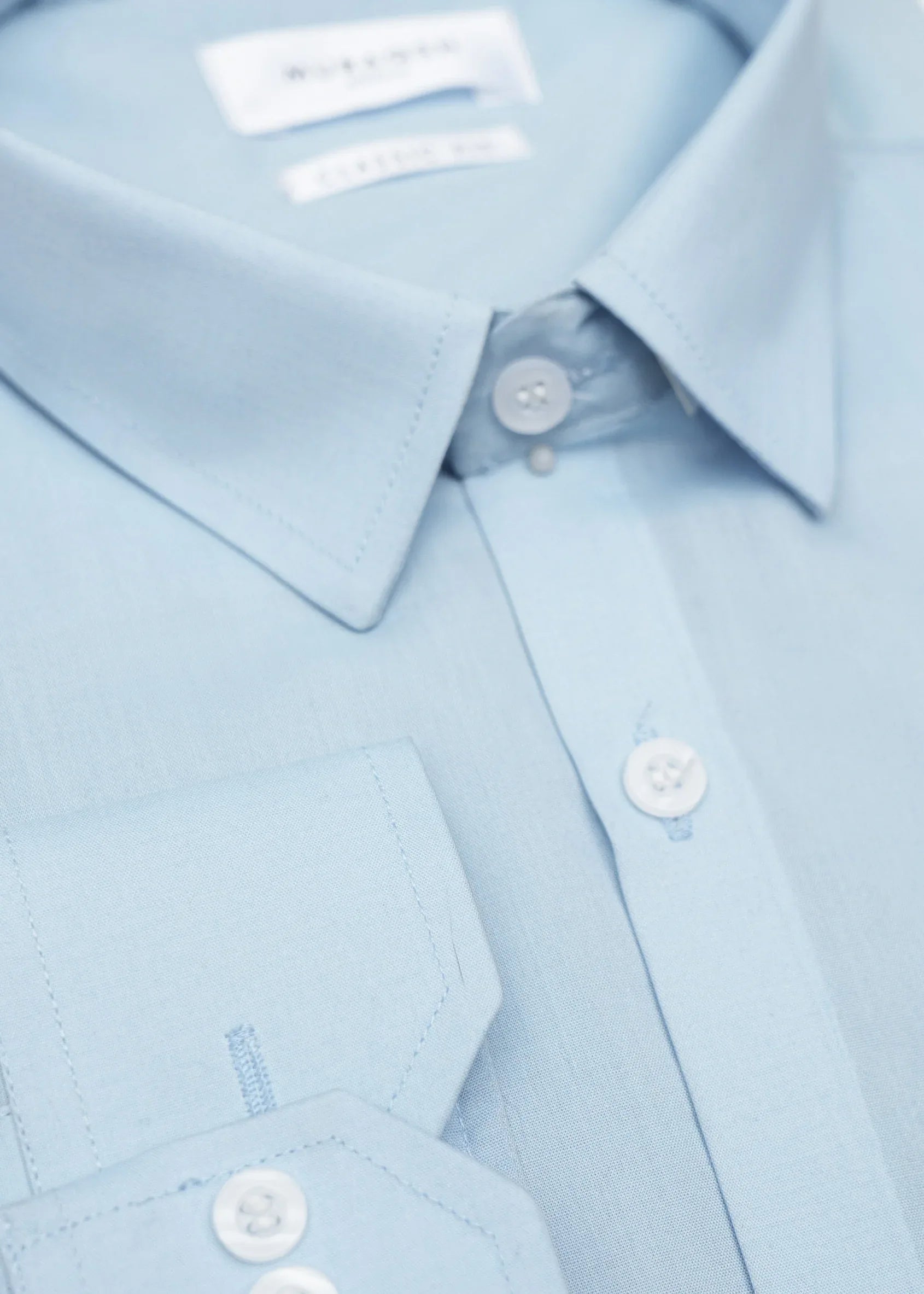 Sapphire Blue Plain Formal Shirt - Men - Muraqsh -- Menswear