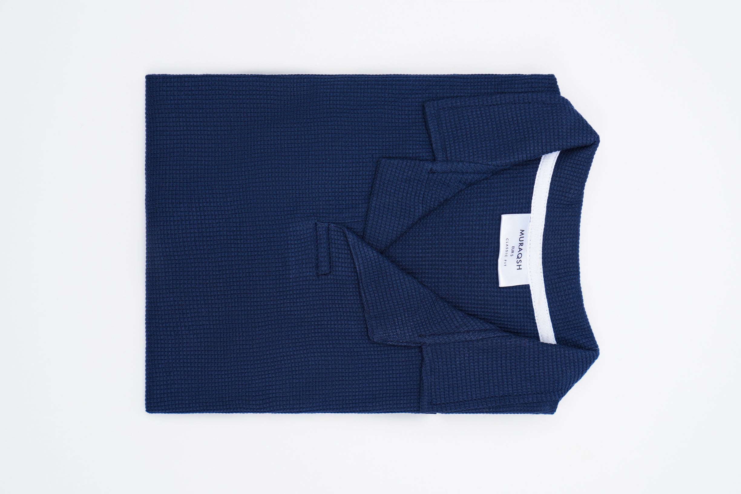 Waffle Navy Blue Revere Polo - Men