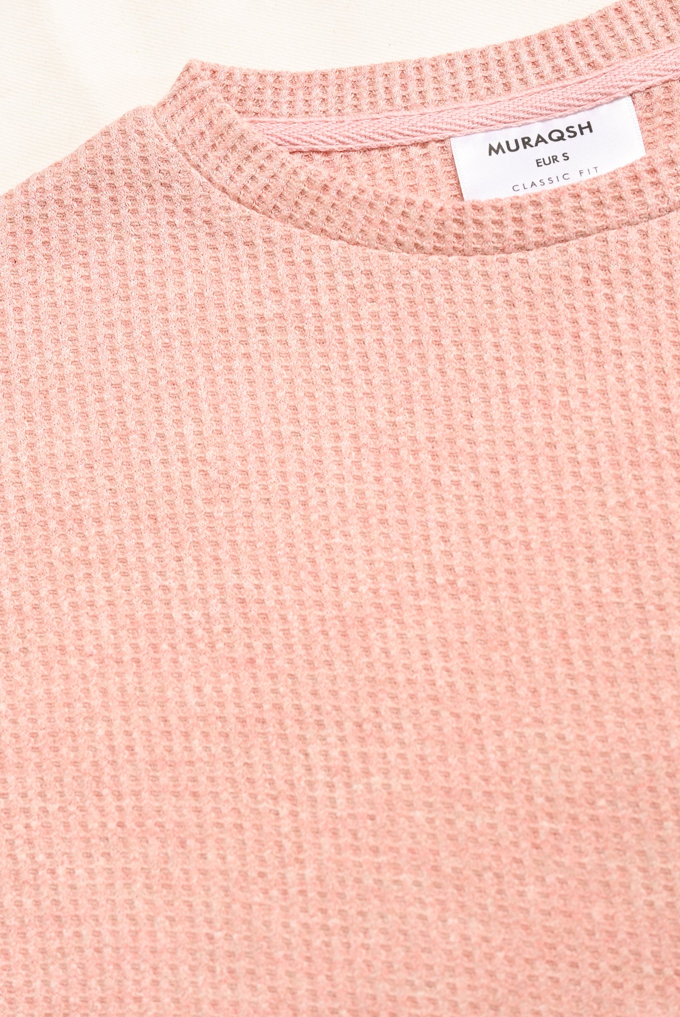 Pearl Pink Waffle Oversized Tee - Men - Men