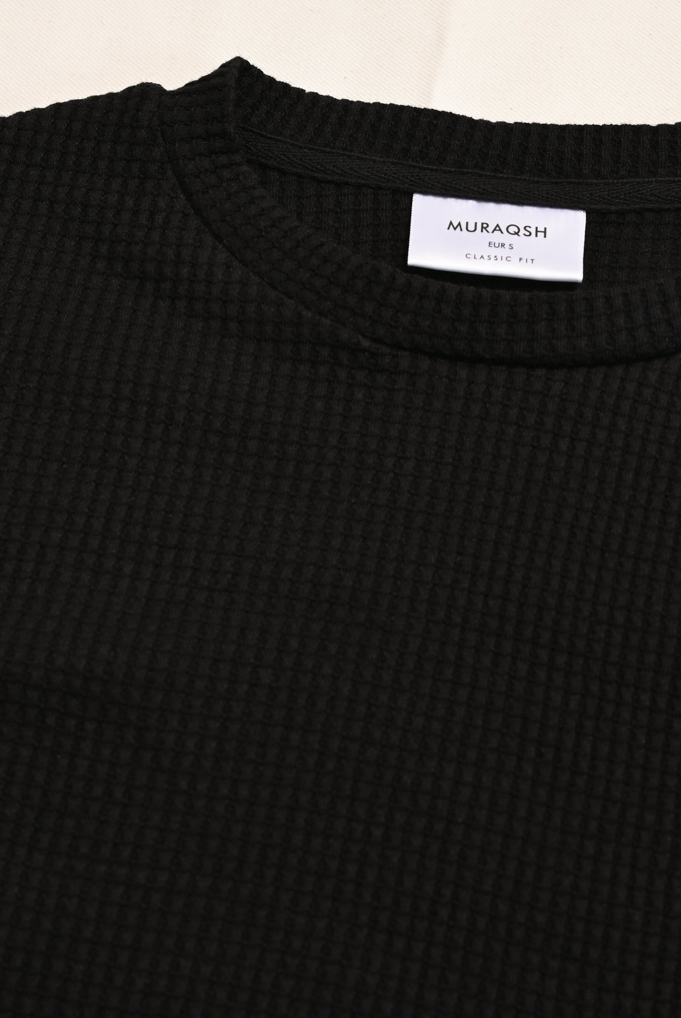 Black Waffle Knit Oversized Tee - Men - Men