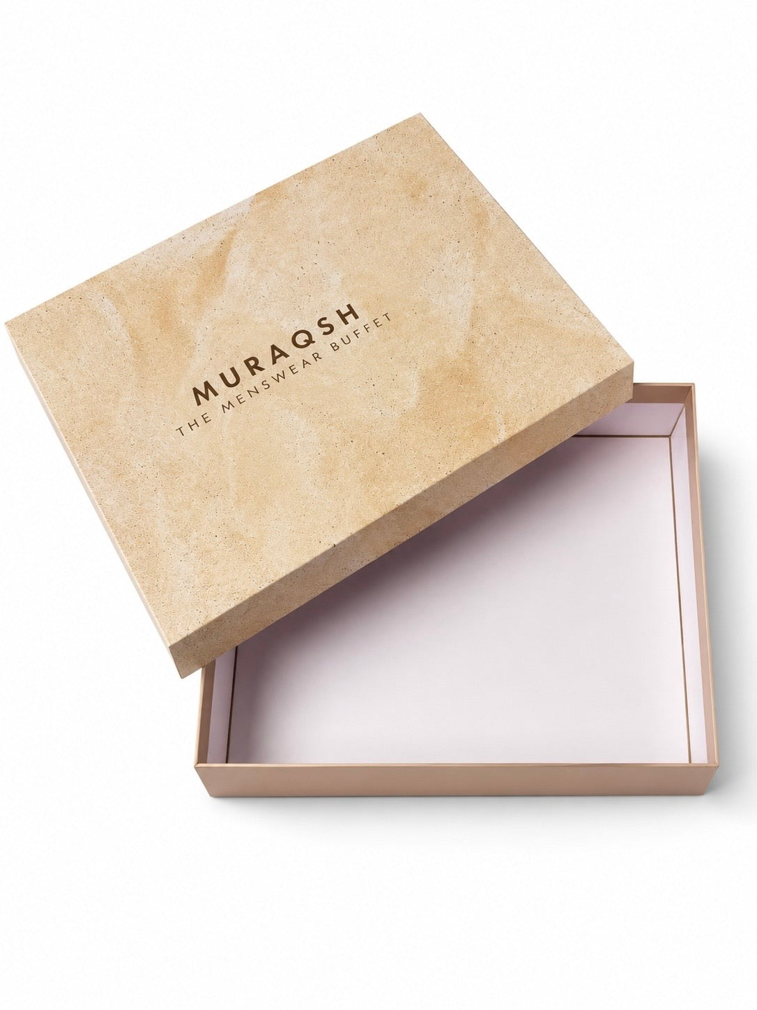 Premium Gift Box - Textured Lift-Off Box in Beige Pink