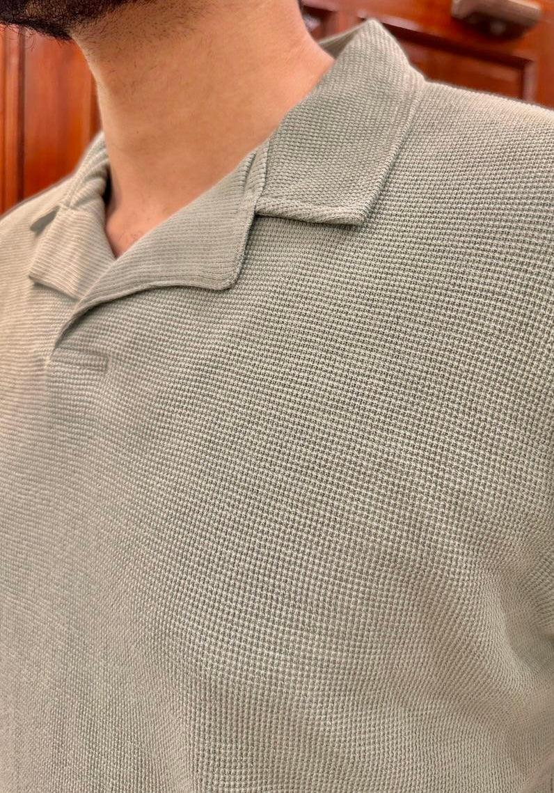 Waffle Mint Revere Polo - Muraqsh -- Men Western
