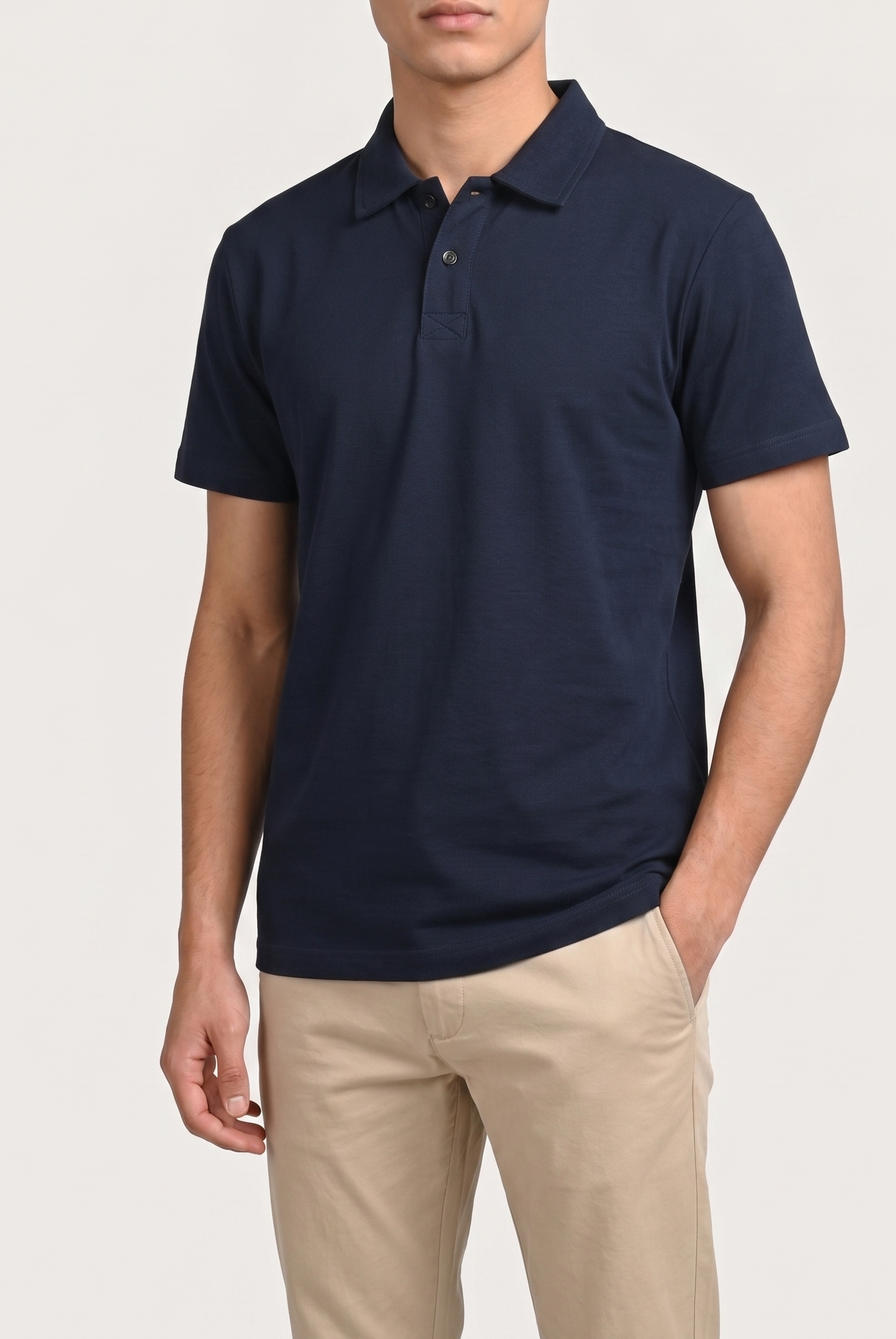Dark Navy Blue Interlock Polo - Smart Fit - Men - Men