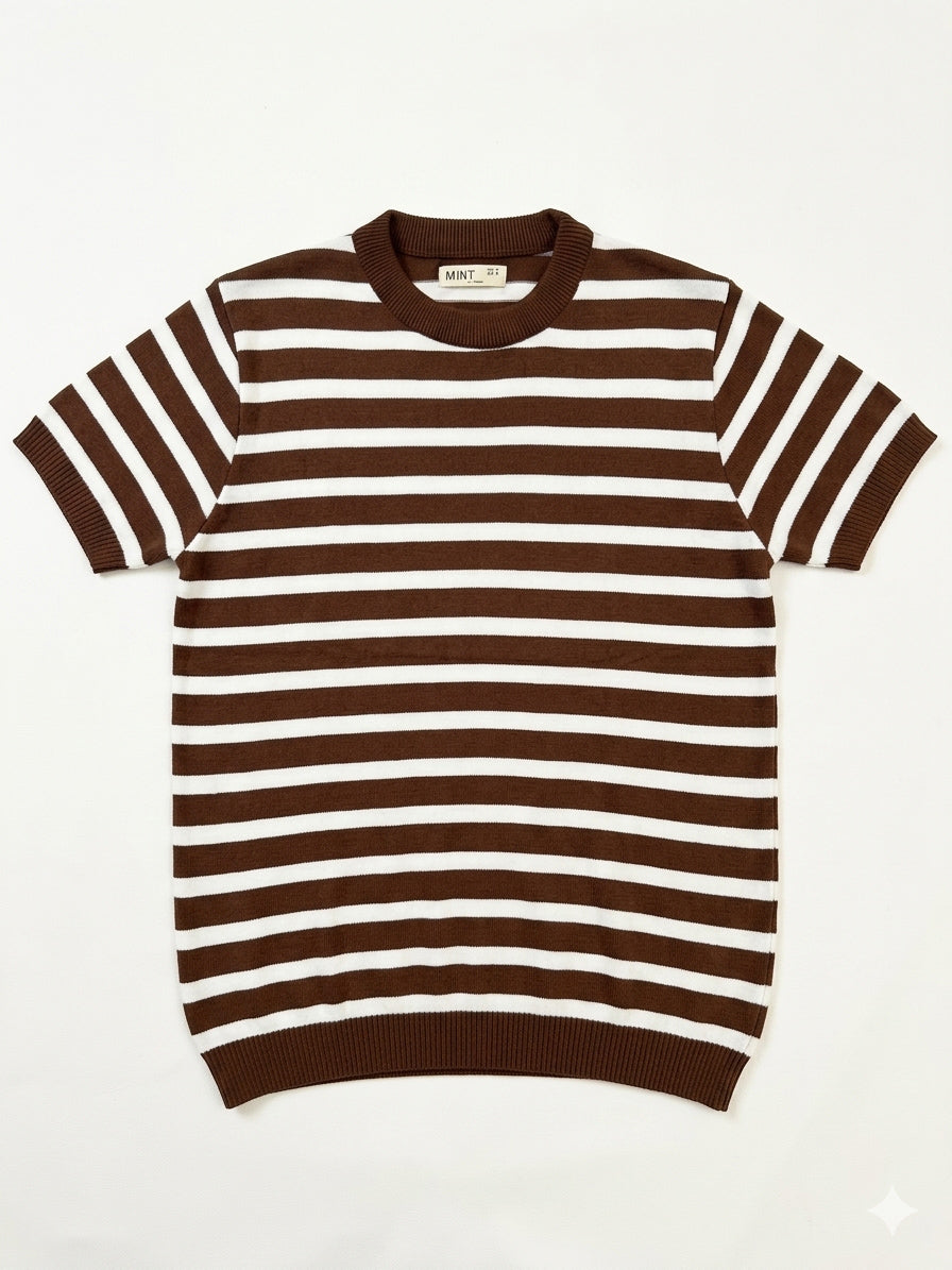 Mocca Brown Heritage Knit Tee - Men