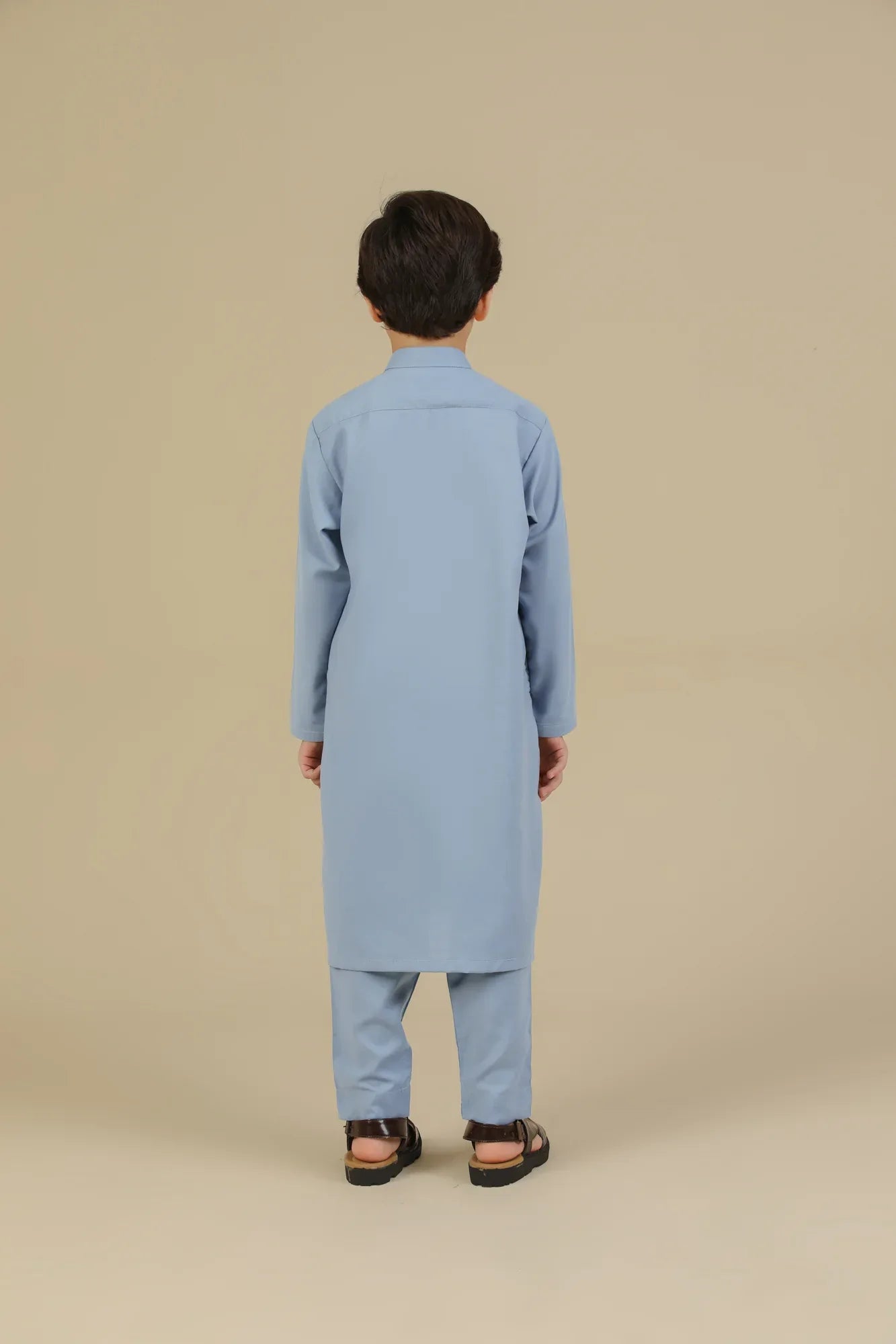 Sapphire Blue Blended Kurta Trouser - Kids - Muraqsh -- Kidswear