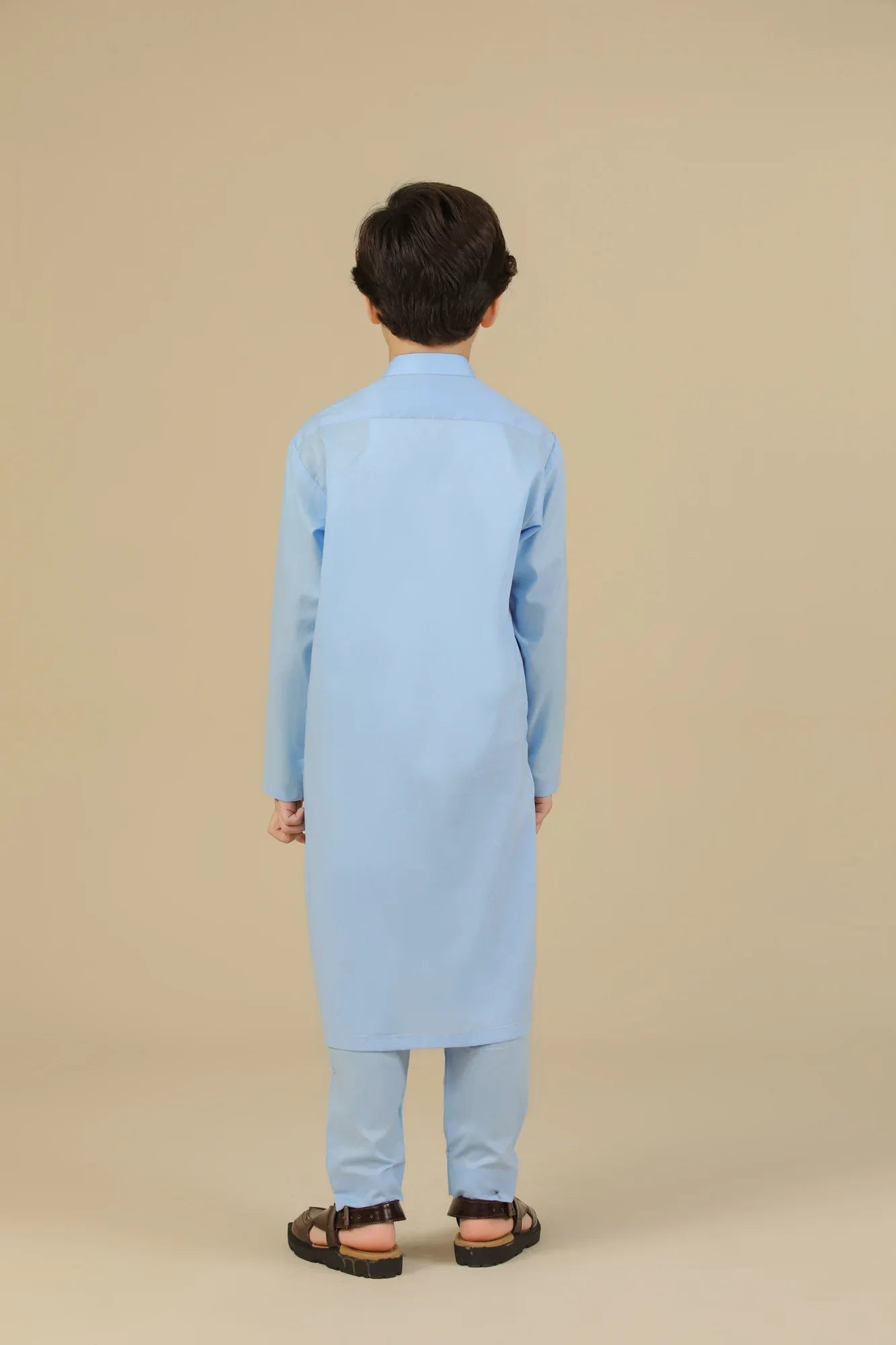 Sky Blue Soft Cotton Kurta Trouser - Kids - Muraqsh -- Kidswear