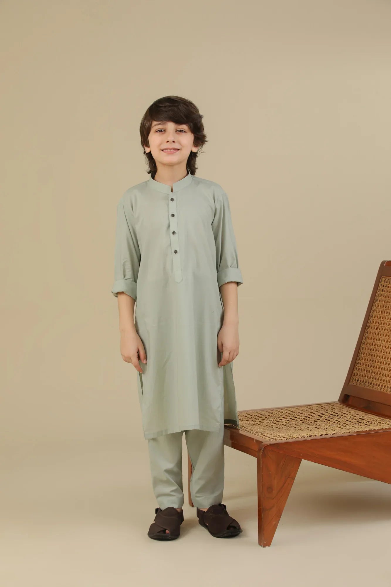 Mint Soft Cotton Kurta Trouser - Kids - Muraqsh -- Kidswear
