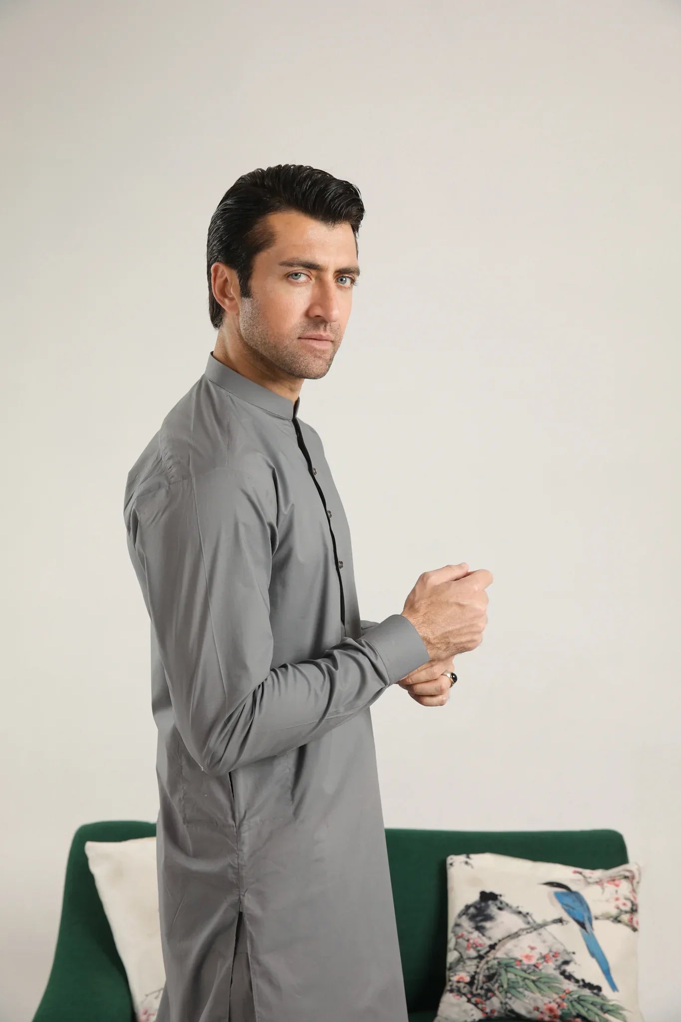 Light Grey Soft Cotton Kurta Trouser - Men - Muraqsh -- Menswear