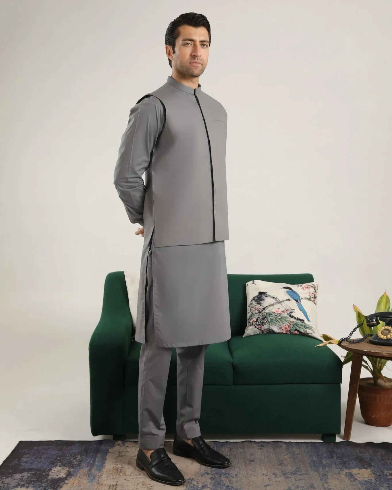 Light Grey Soft Cotton Waistcoat - Men - Muraqsh -- Menswear