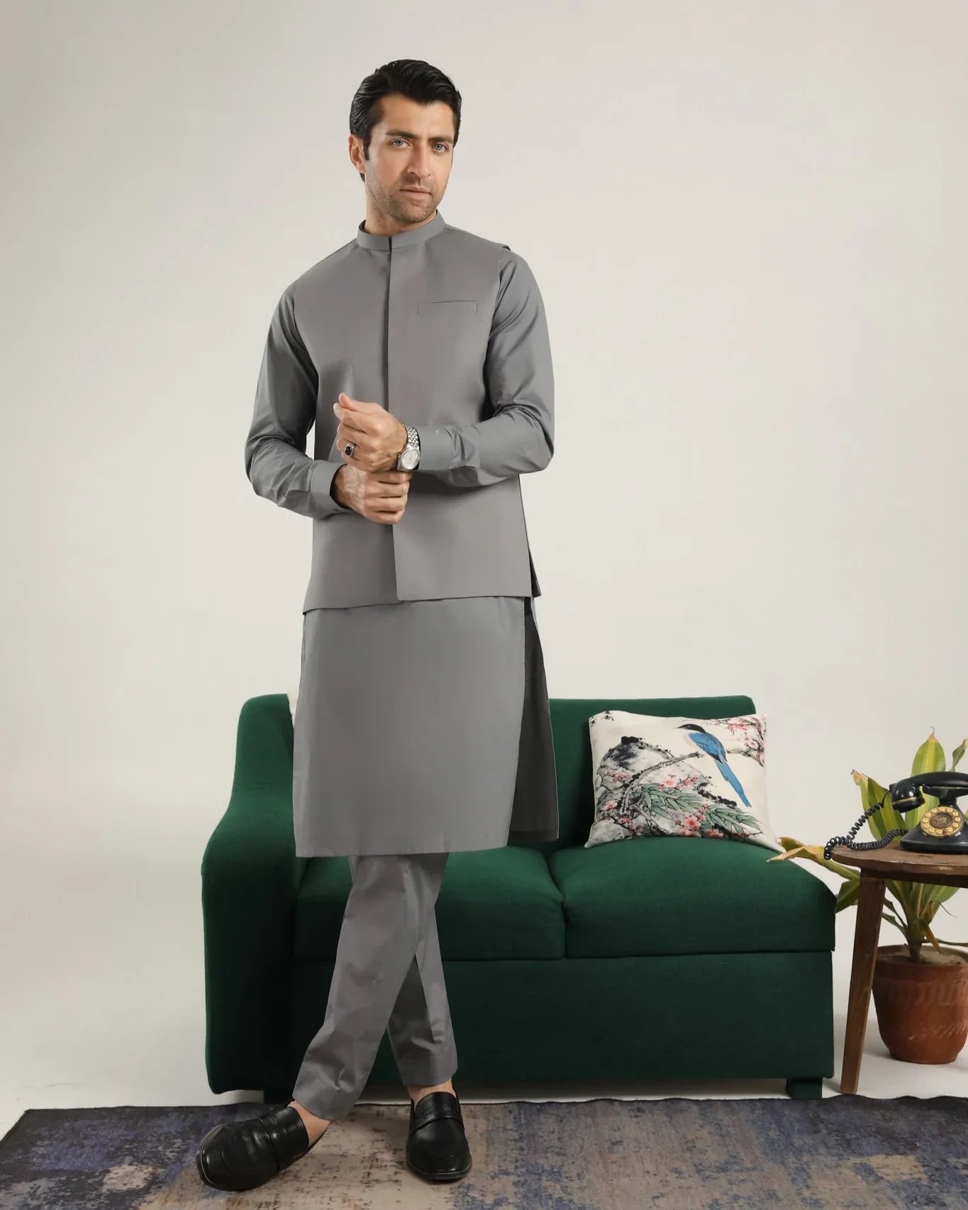 Light Grey Soft Cotton Waistcoat - Men - Muraqsh -- Menswear