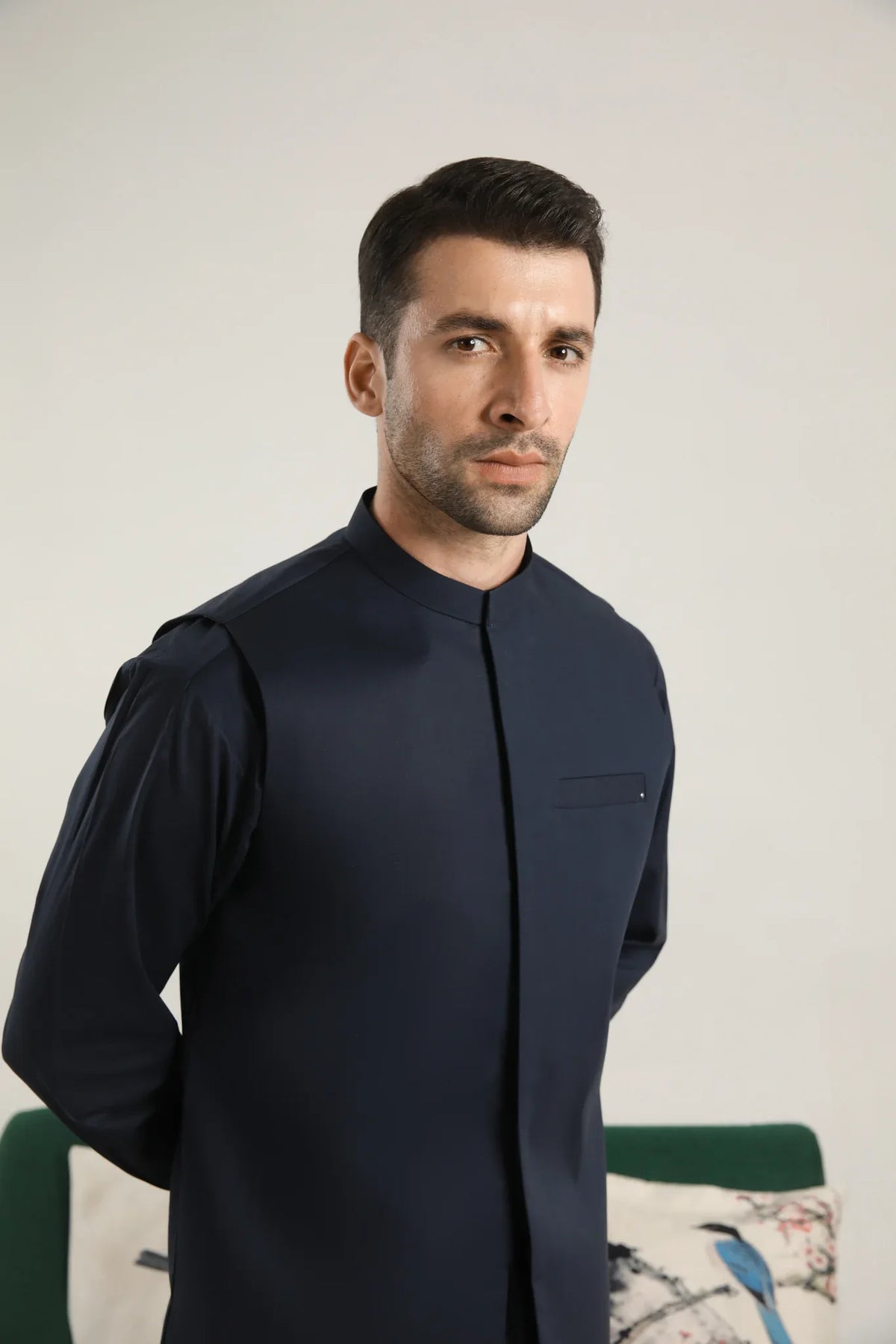 Dark Navy Blue Soft Cotton Waistcoat - Men - Muraqsh -- Menswear
