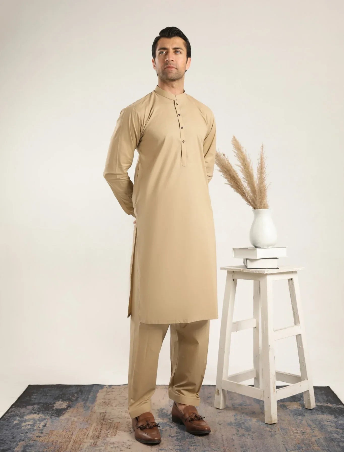Ivory Skin Soft Cotton Kurta Shalwar - Men - Muraqsh -- Menswear