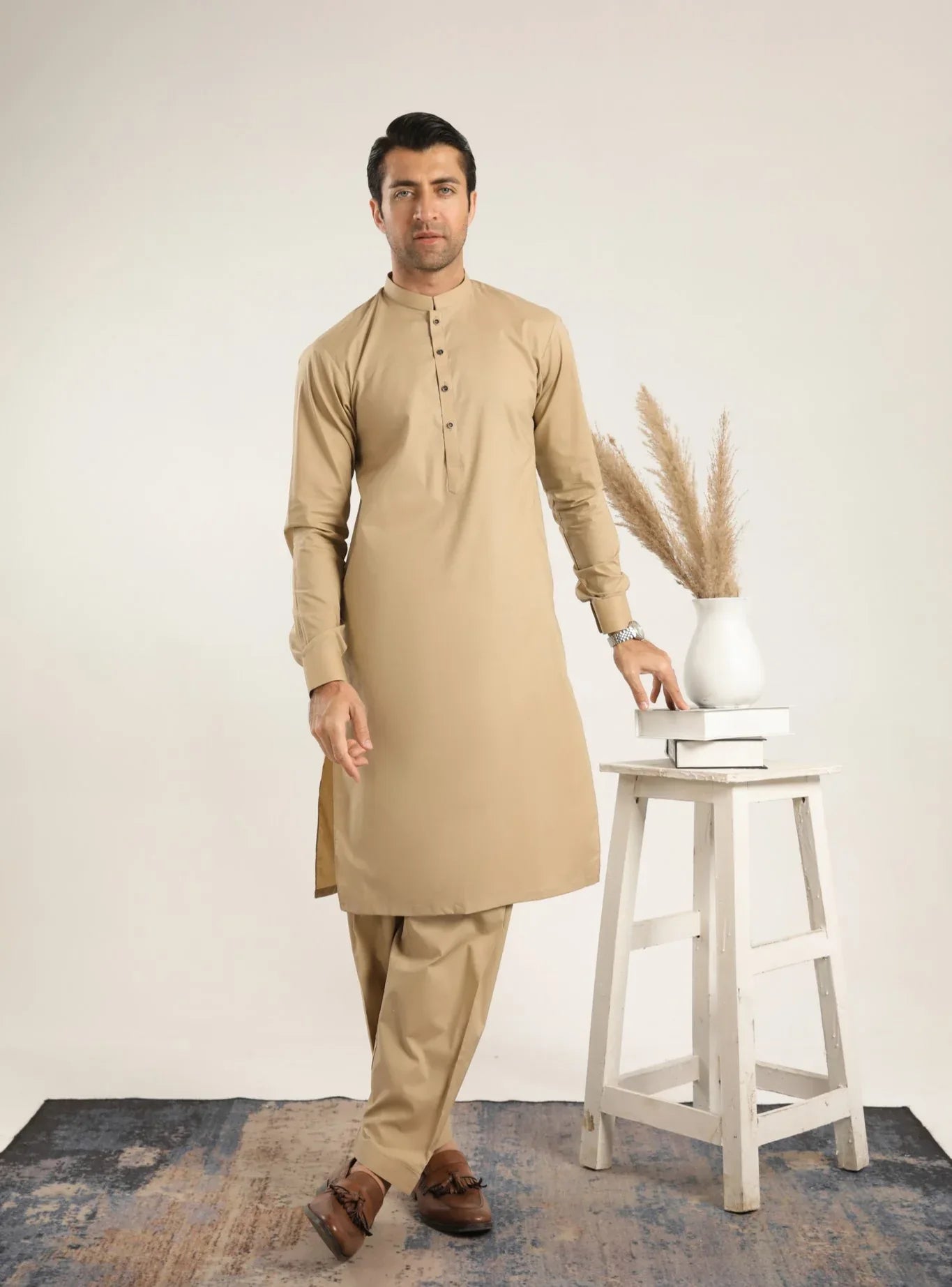 Ivory Skin Soft Cotton Kurta Shalwar - Men - Muraqsh -- Menswear
